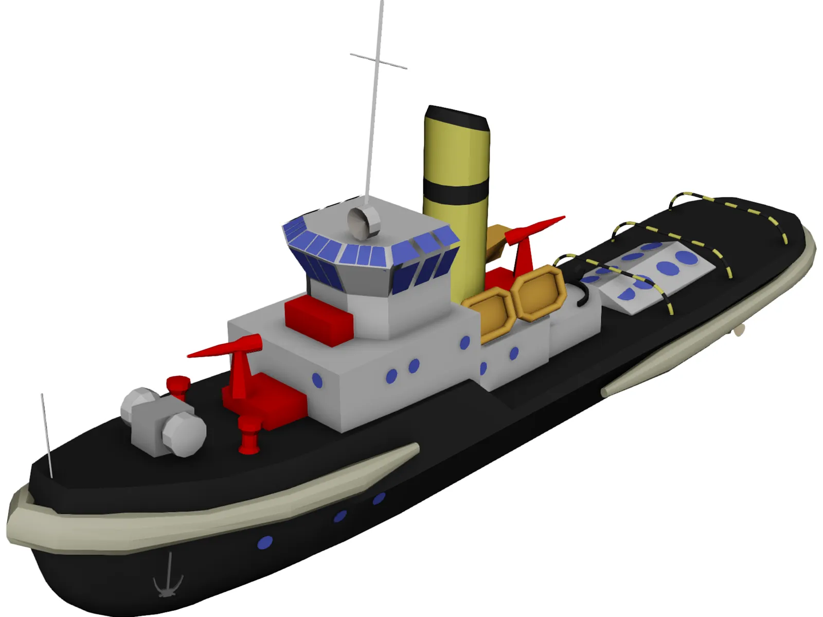 Small Boat 3D Model main preview