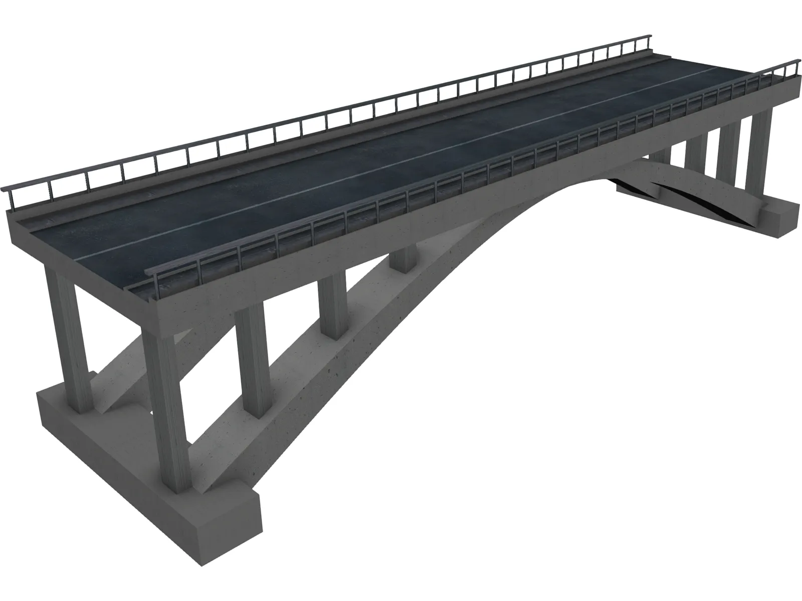 Concrete Bridge 3D Model main preview