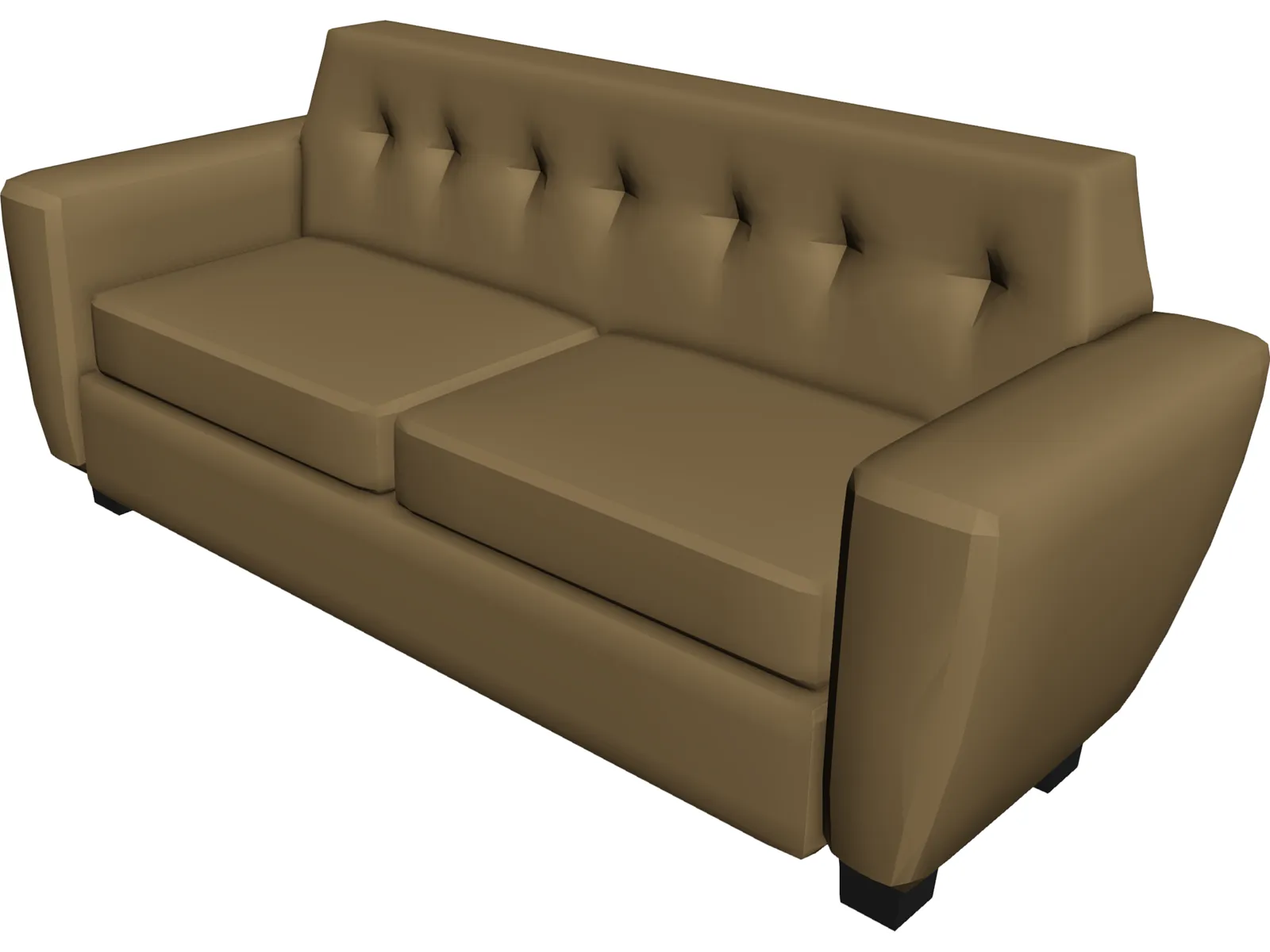 Couch Leather Art Decco 3D Model main preview