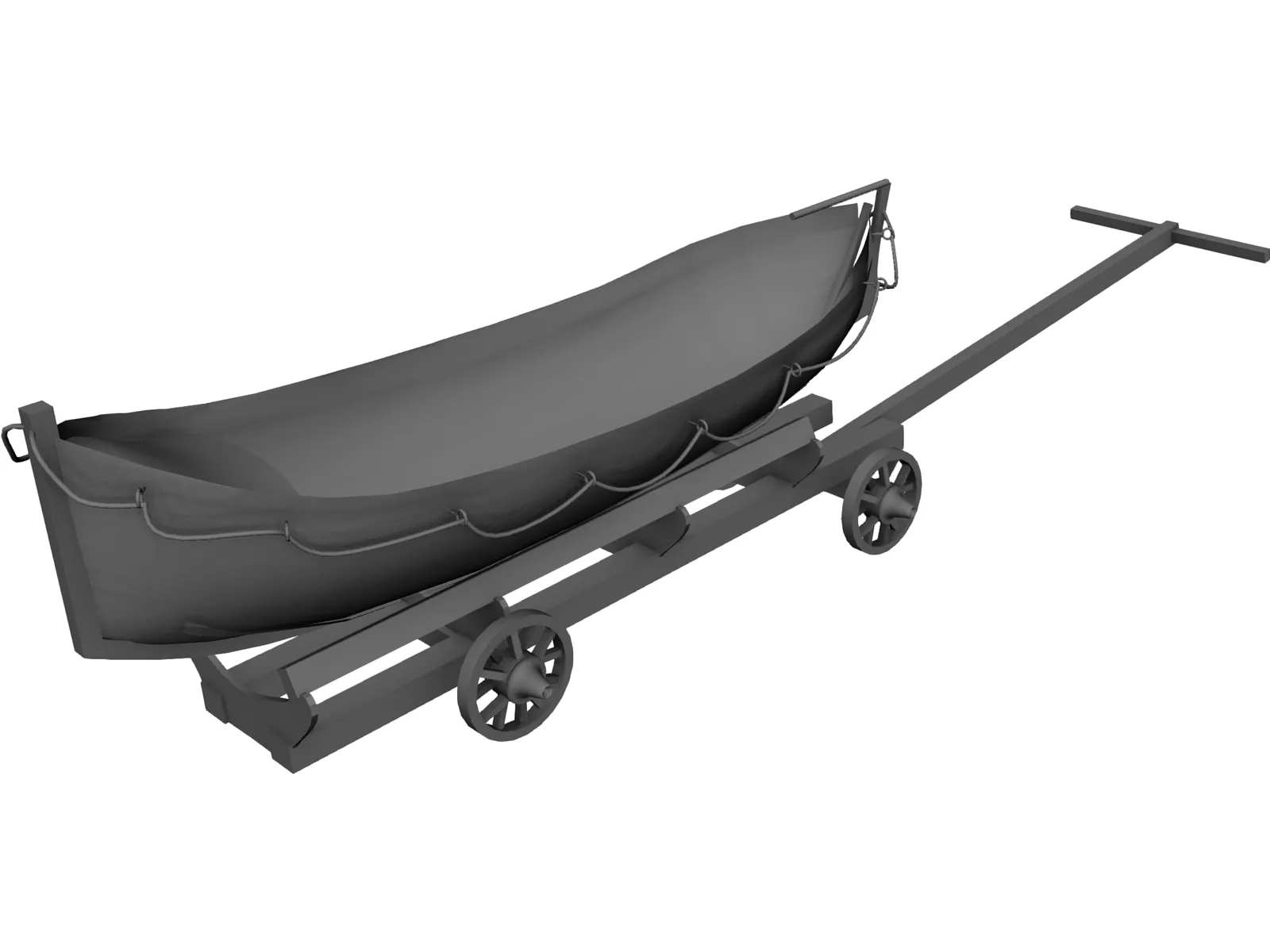 Lifeboat with Trailer 3D Model main preview