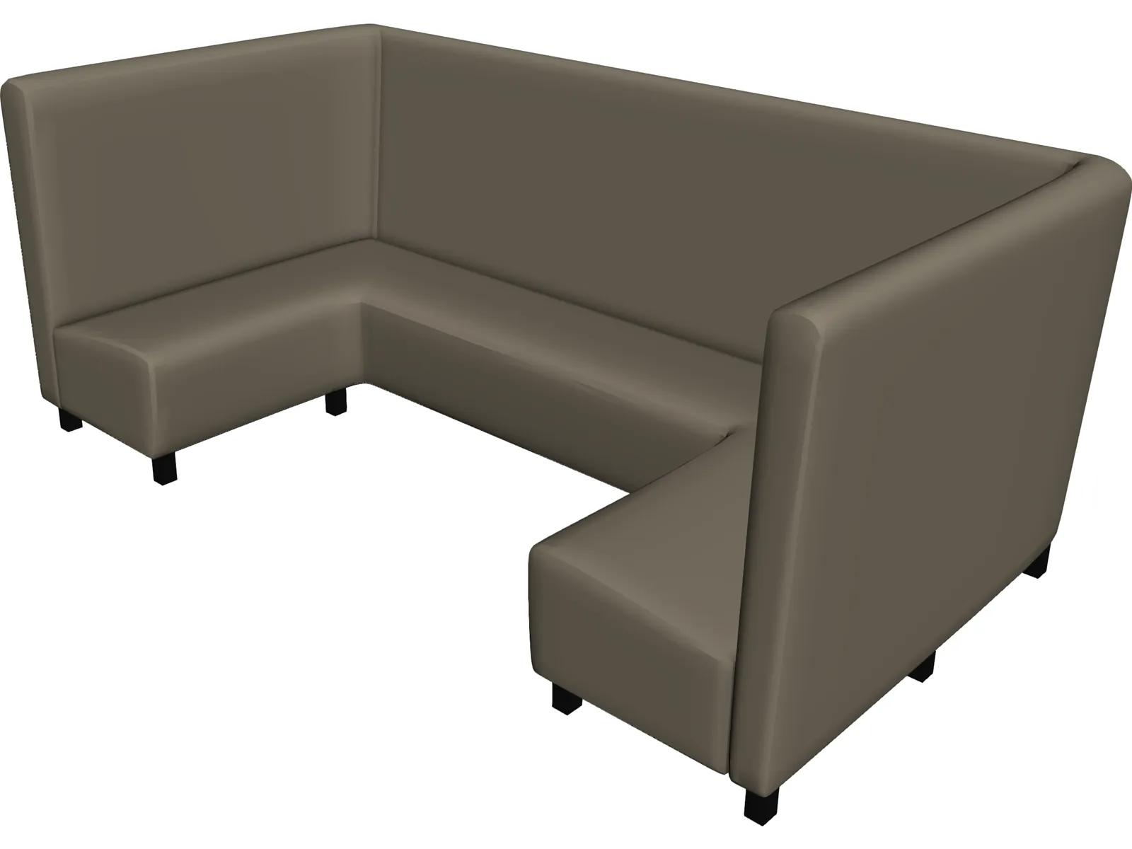 Booth Restuarant Square 3D Model main preview