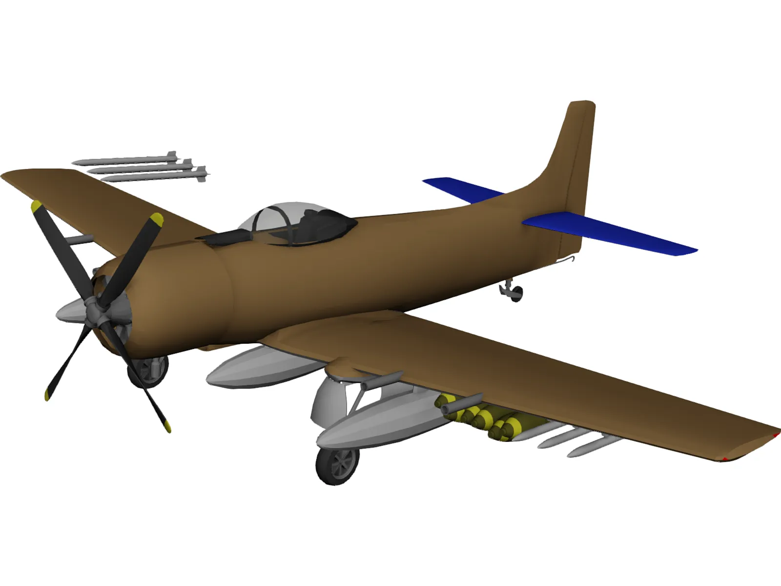 Douglas A-1 Skyraider 3D Model main preview