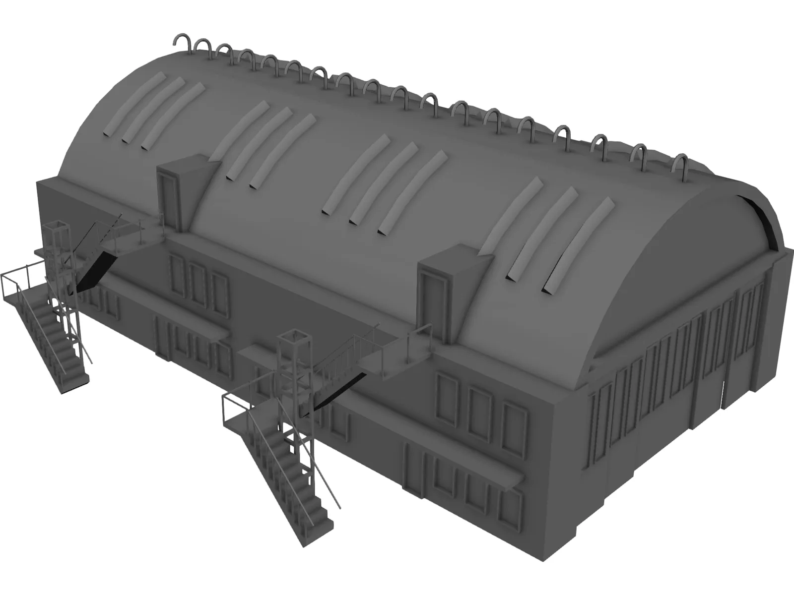 Aircraft Shelter 3D Model main preview