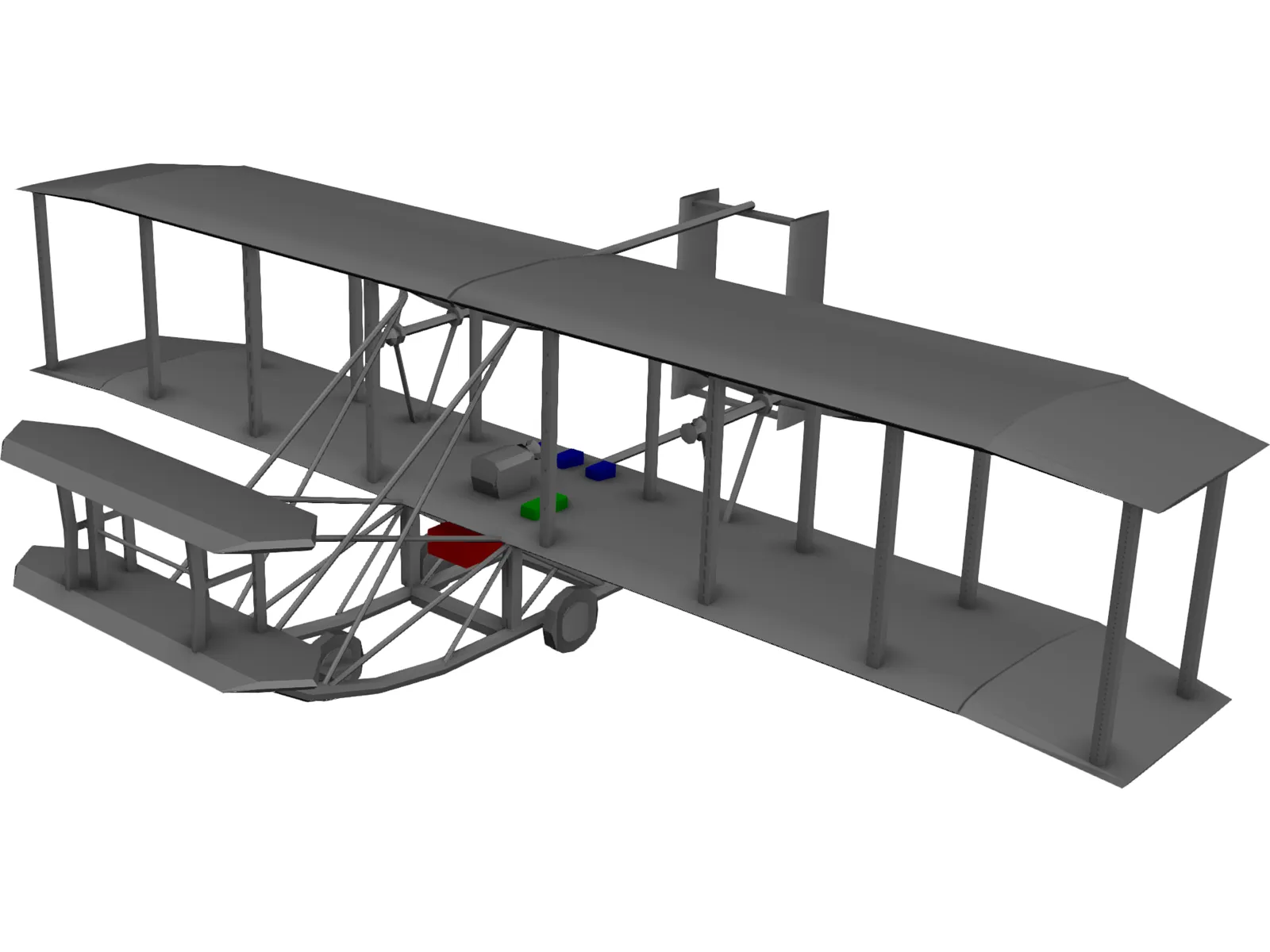 Wrights Aircraft 3D Model main preview