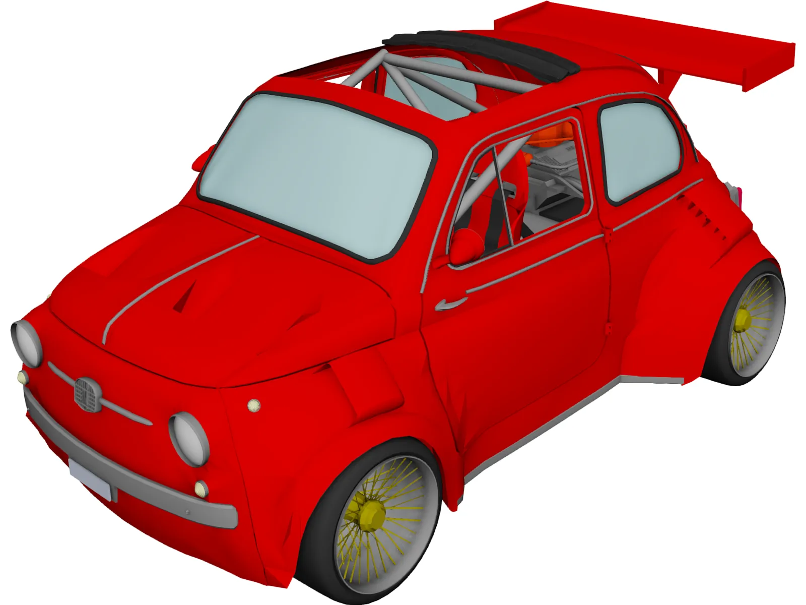 Fiat Lancia 500 RS4 Rally Car 3D Model main preview
