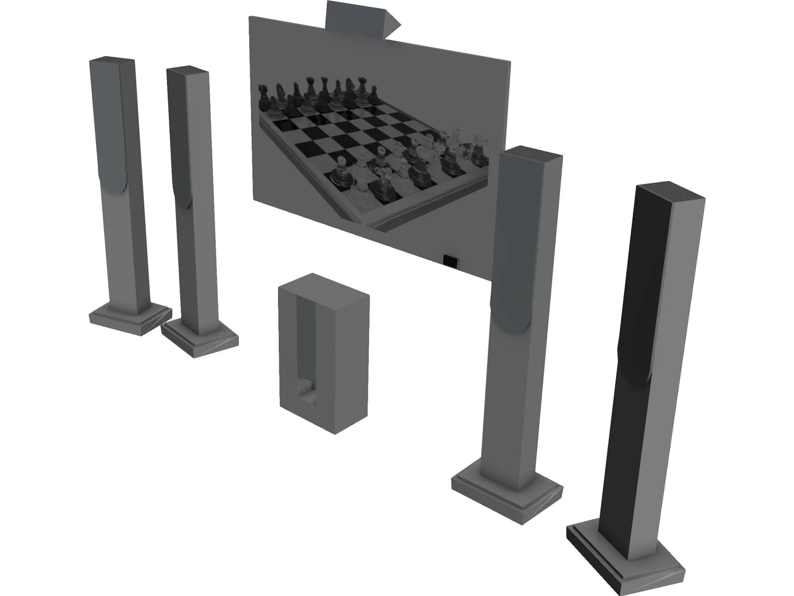Plasma TV 3D Model main preview