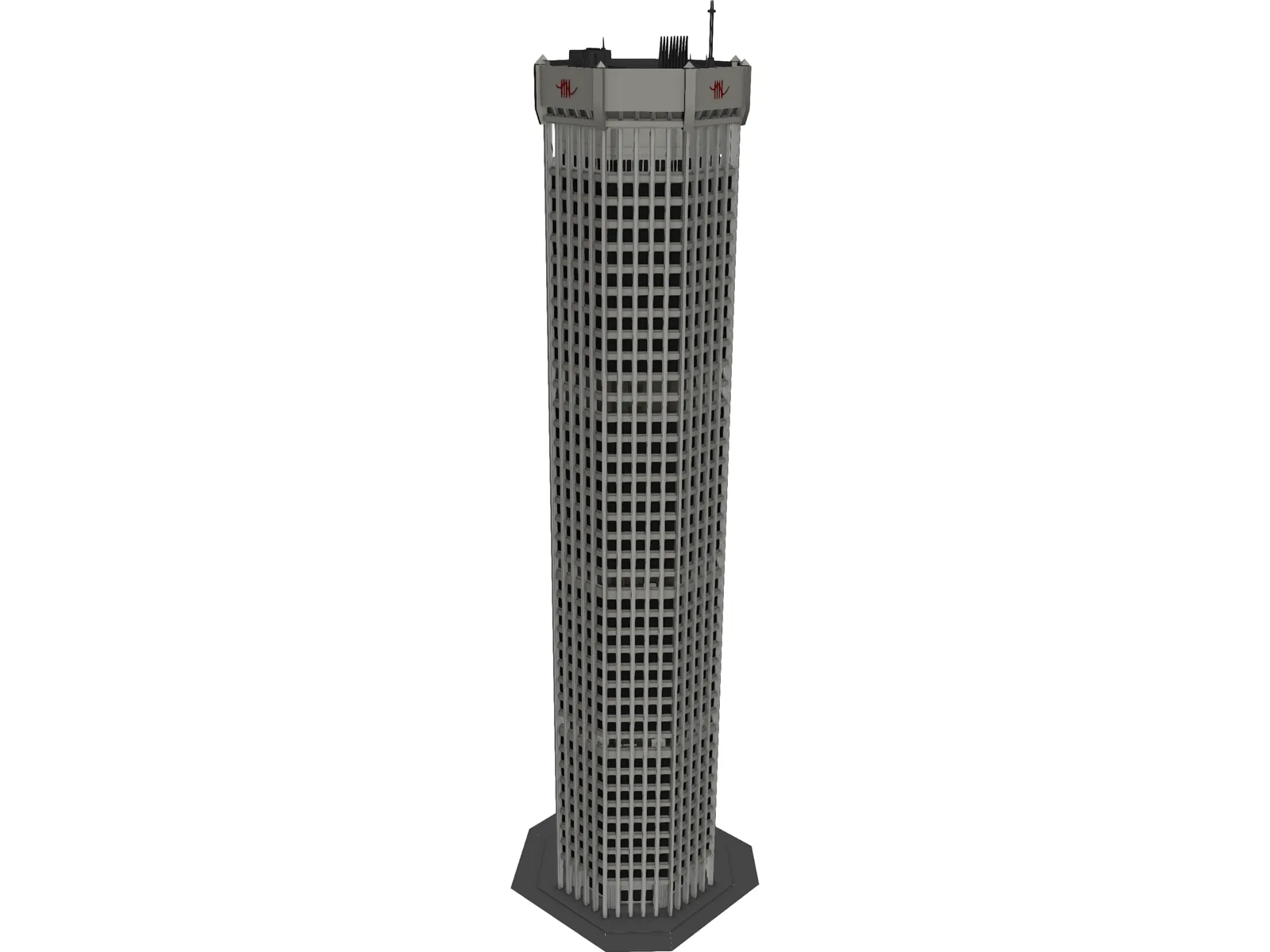 High Tower Building 3D Model main preview