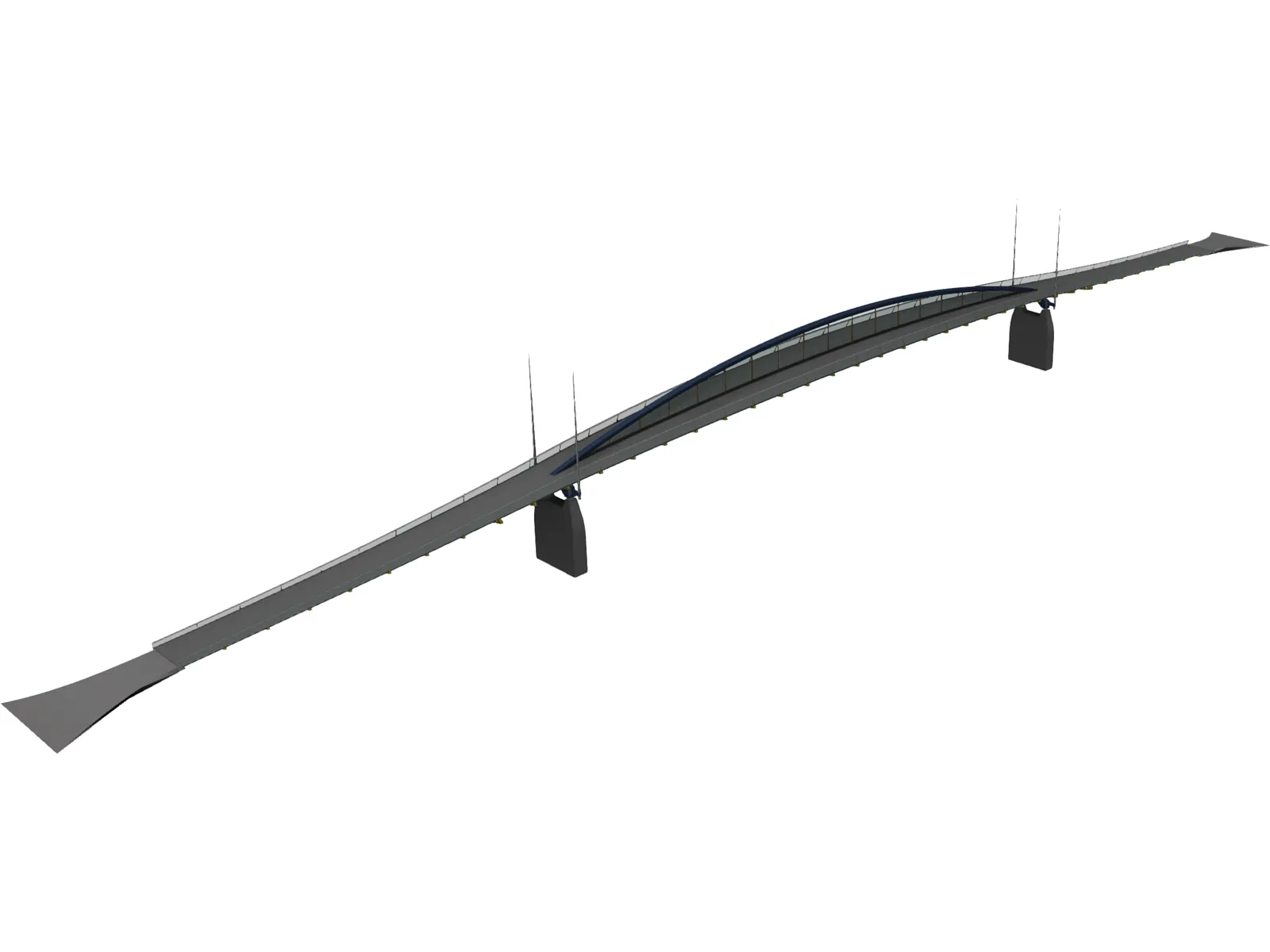 Pedestrian Bridge 3D Model main preview