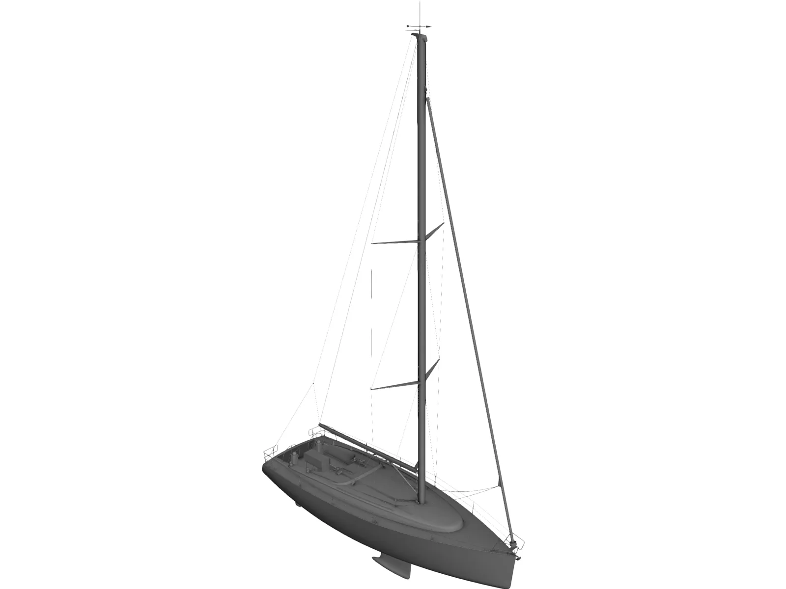 Bavaria 40C Cruiser Yacht 3D Model main preview