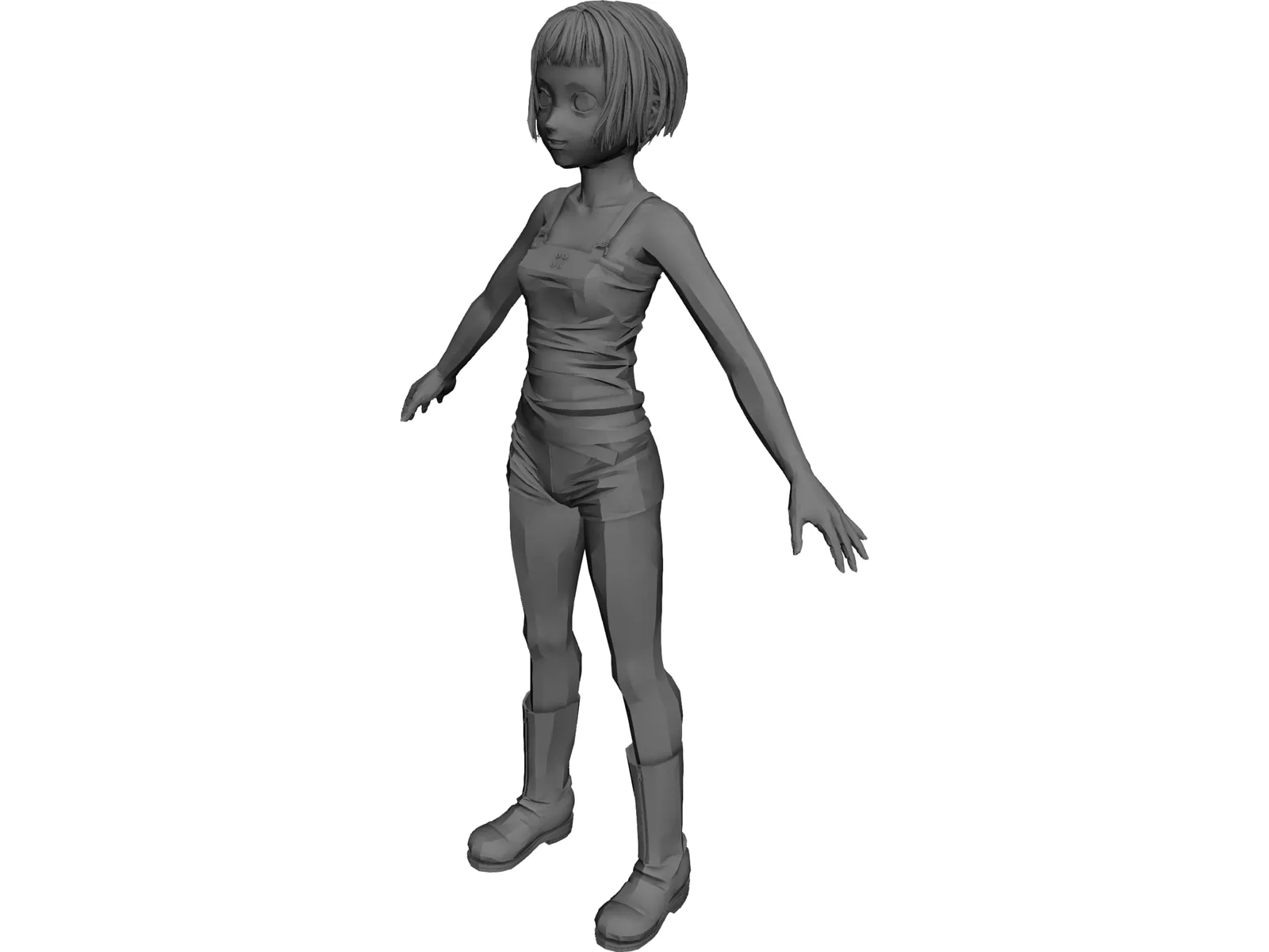 Female Character Young 3D Model main preview