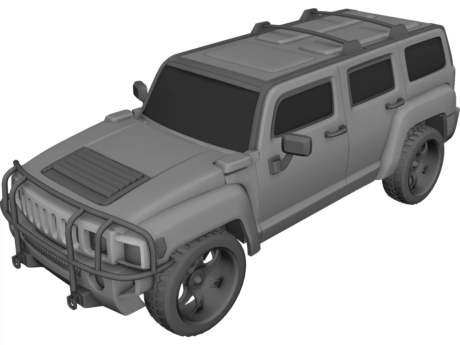 Hummer H3 3D Model main preview