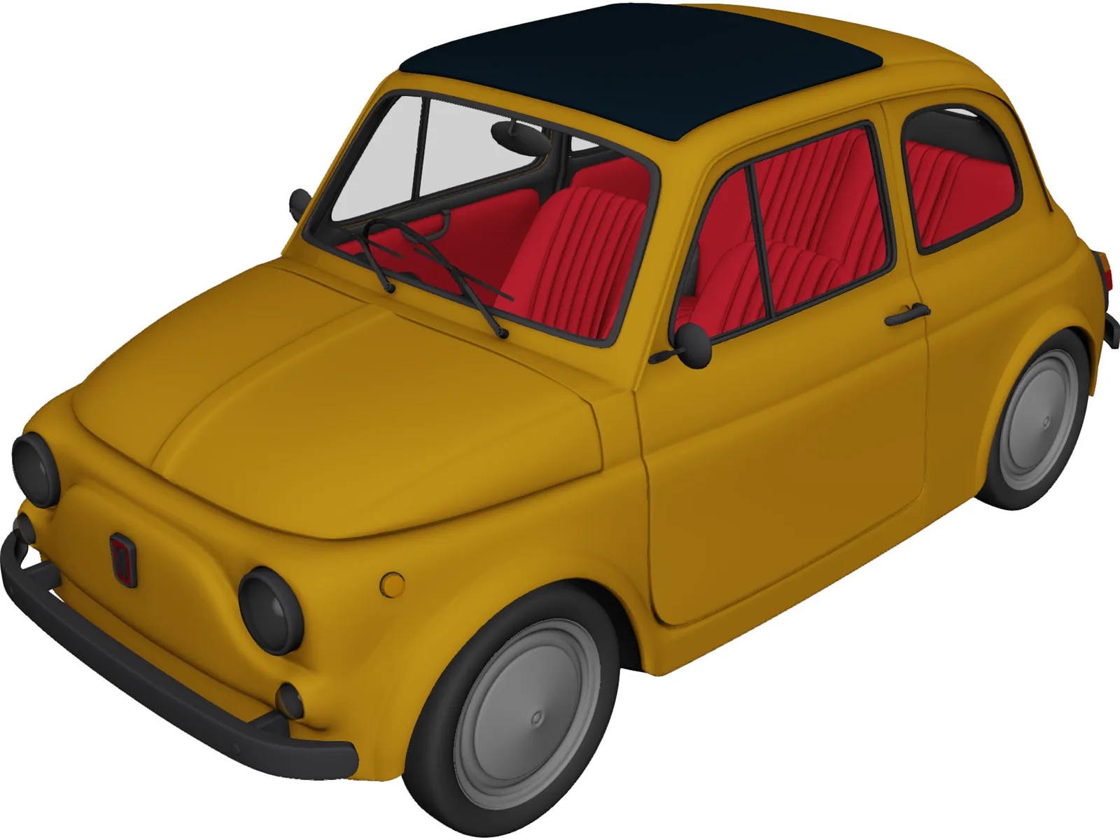 Fiat 500 3D Model main preview