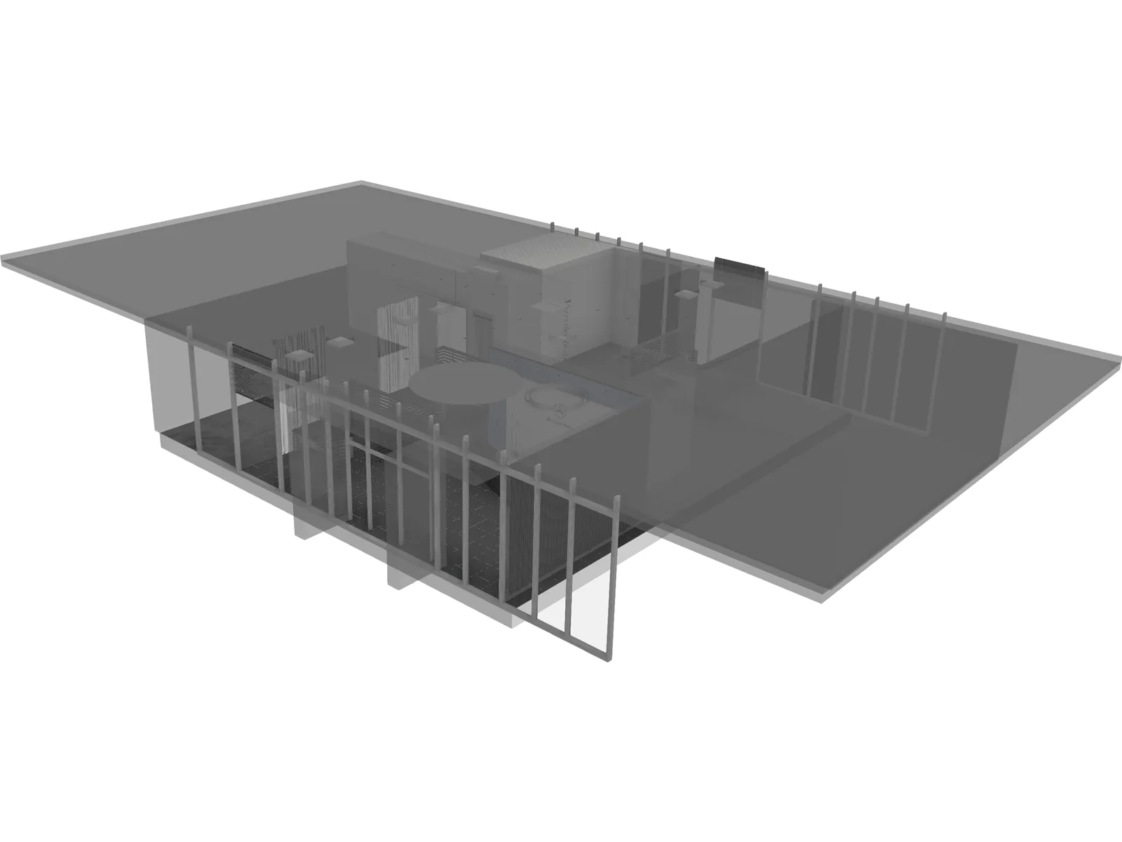 Mercedes-Benz Showroom 3D Model main preview