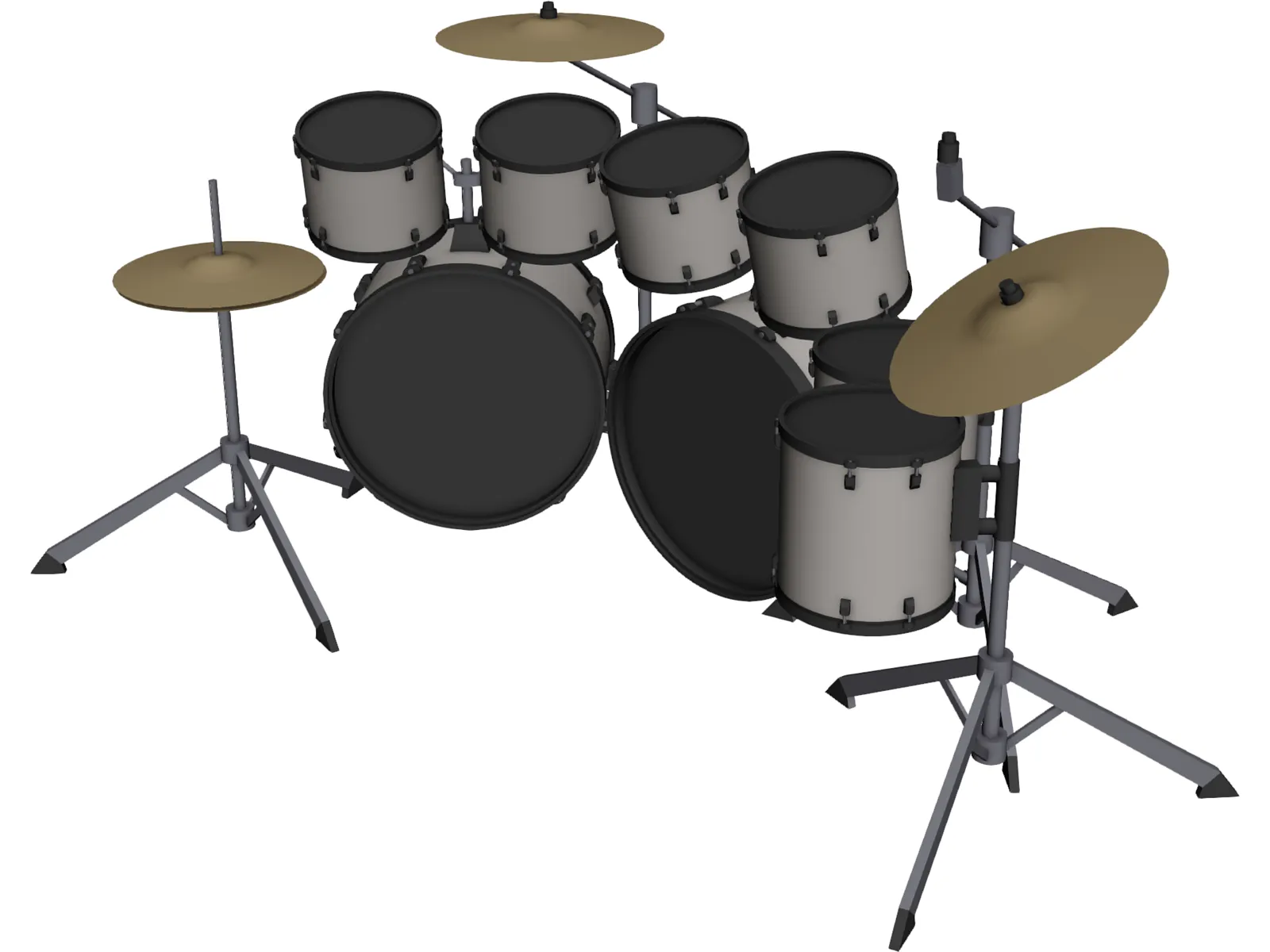 Drum Set 3D Model main preview