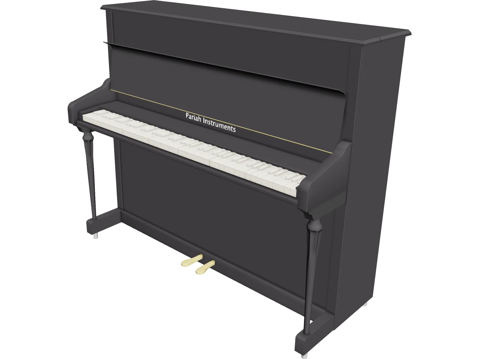 Upright Piano 3D Model main preview