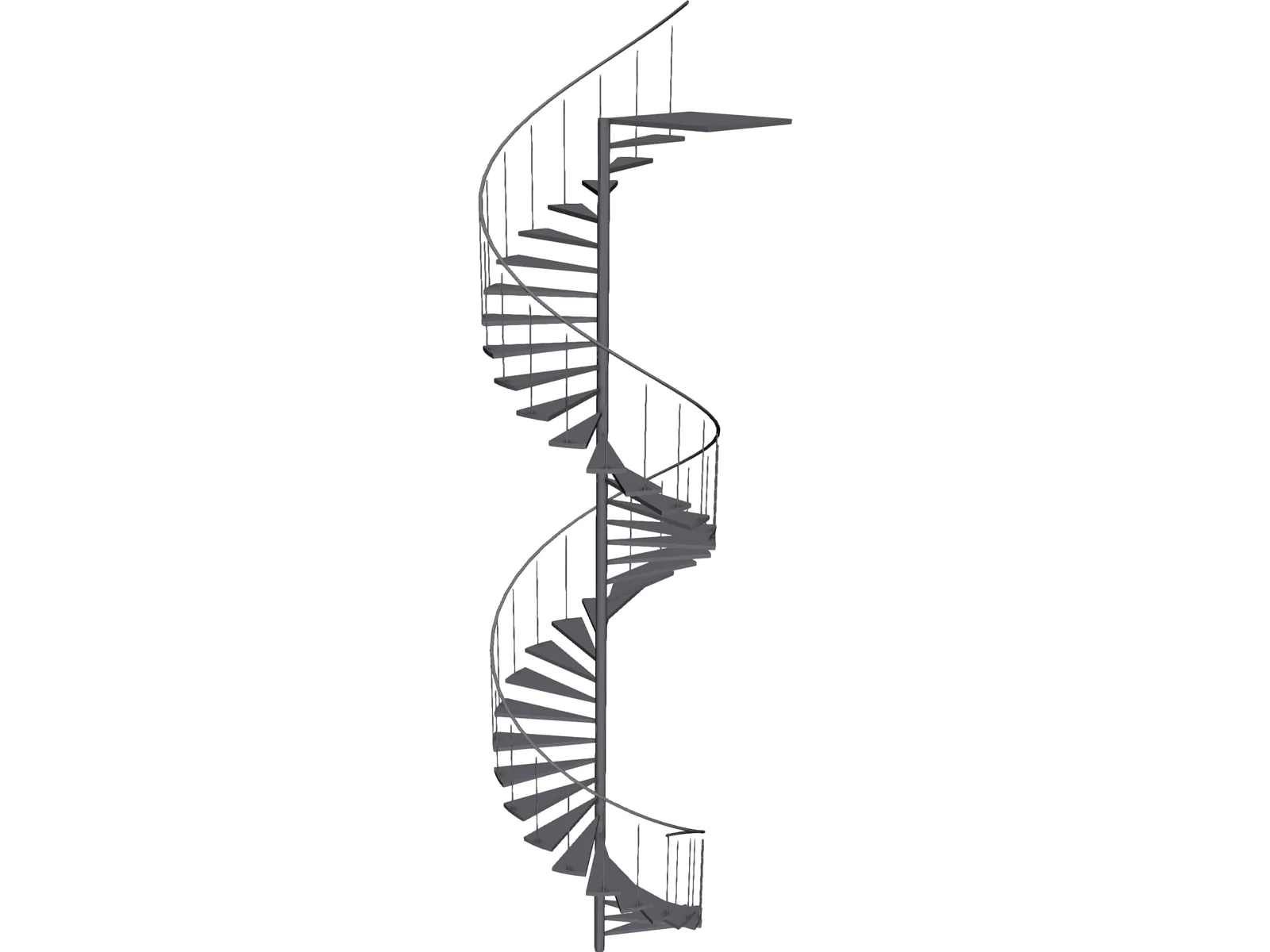 Spiral Stairs 3D Model main preview