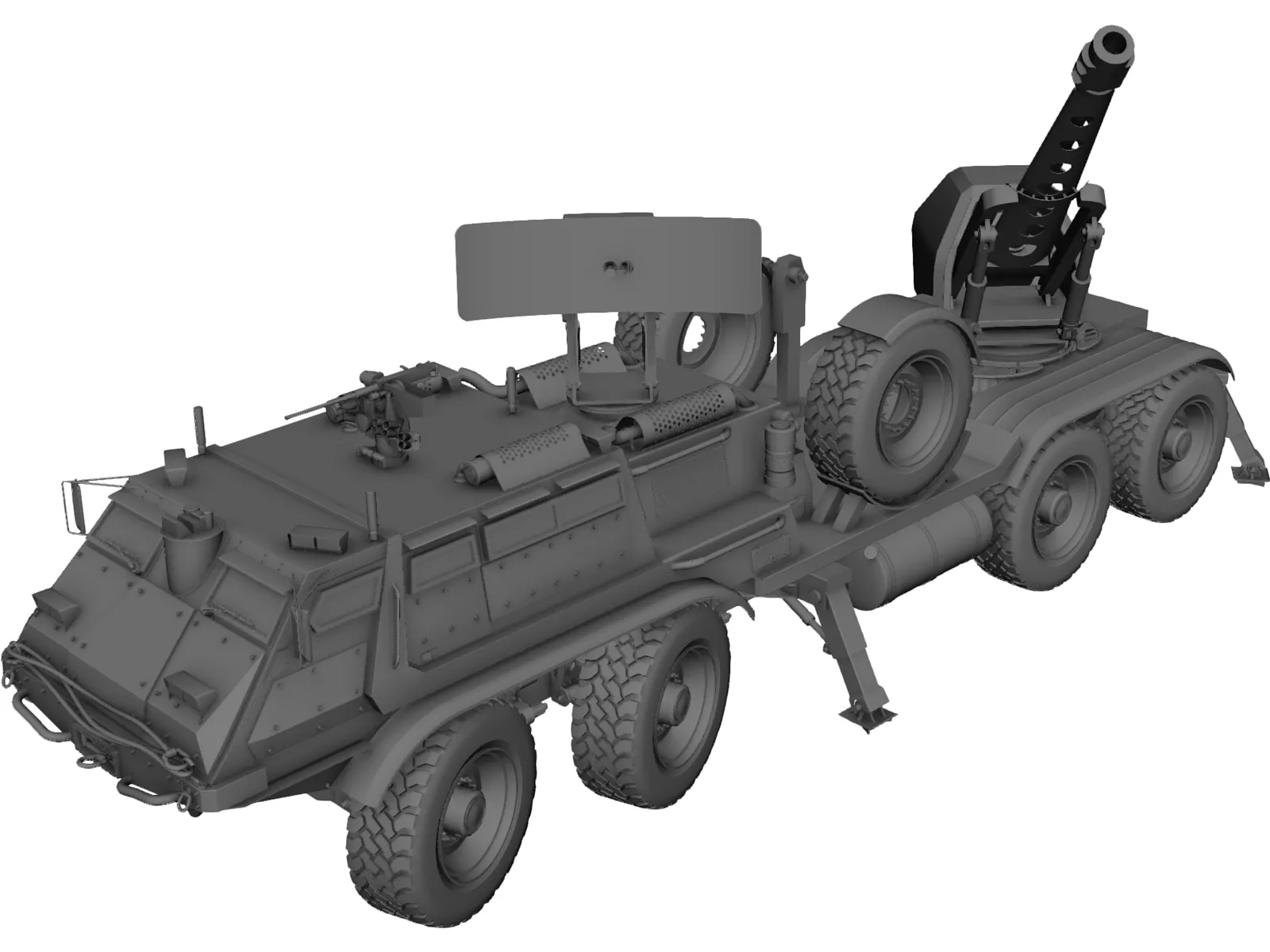 M85 6X6 Self Propelled Cannon 3D Model main preview