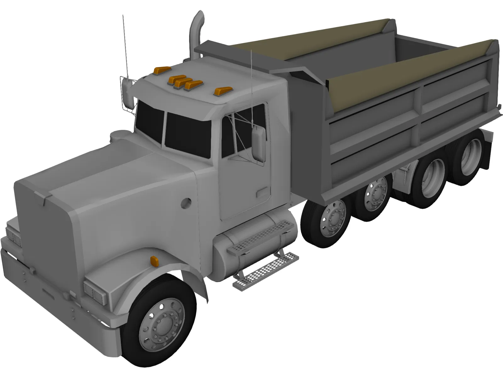 Western Star 5-axles Dump Truck 3D Model main preview