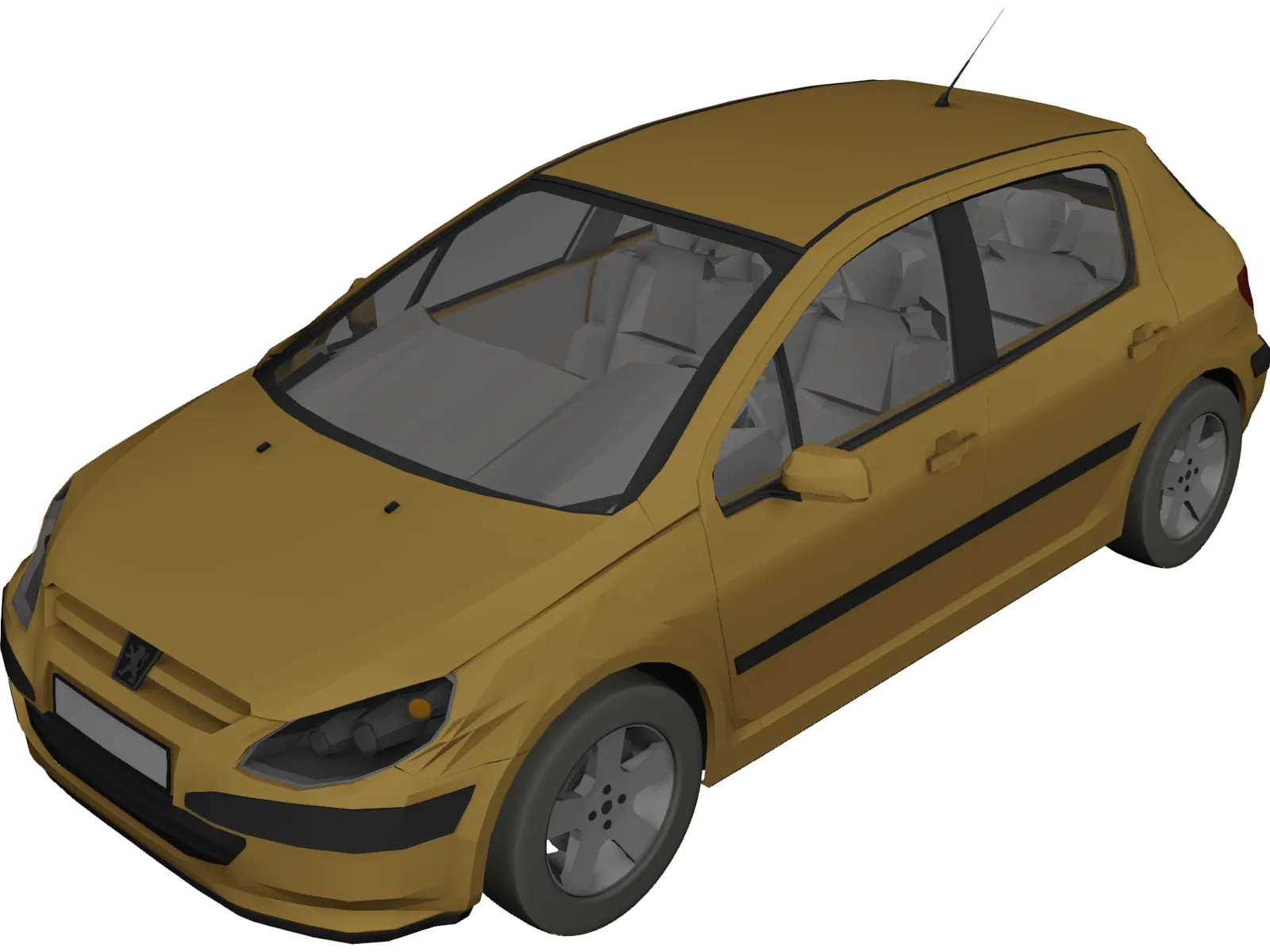 Peugeot 307 3D Model main preview