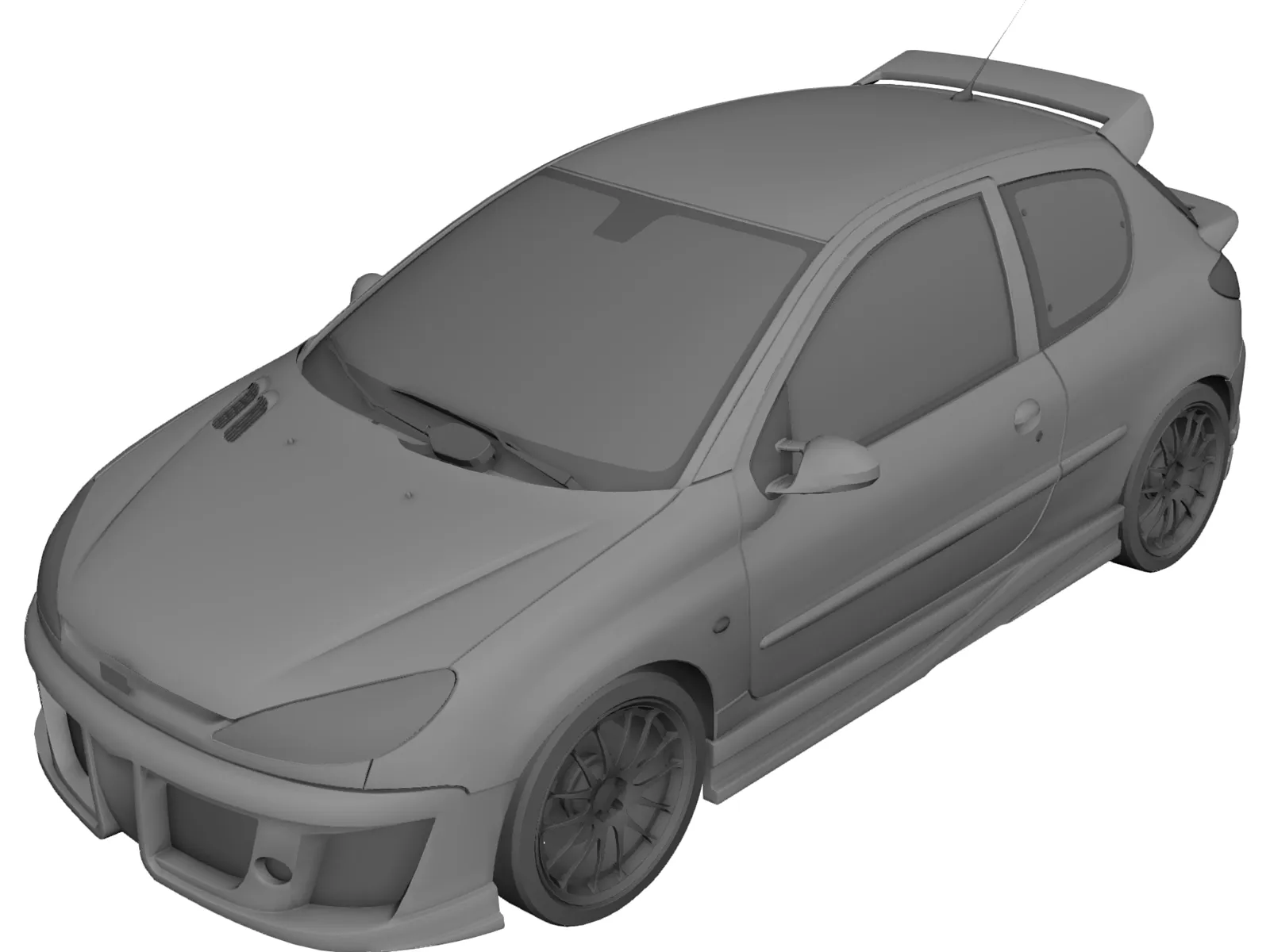 Peugeot 206 GTi 3D Model main preview