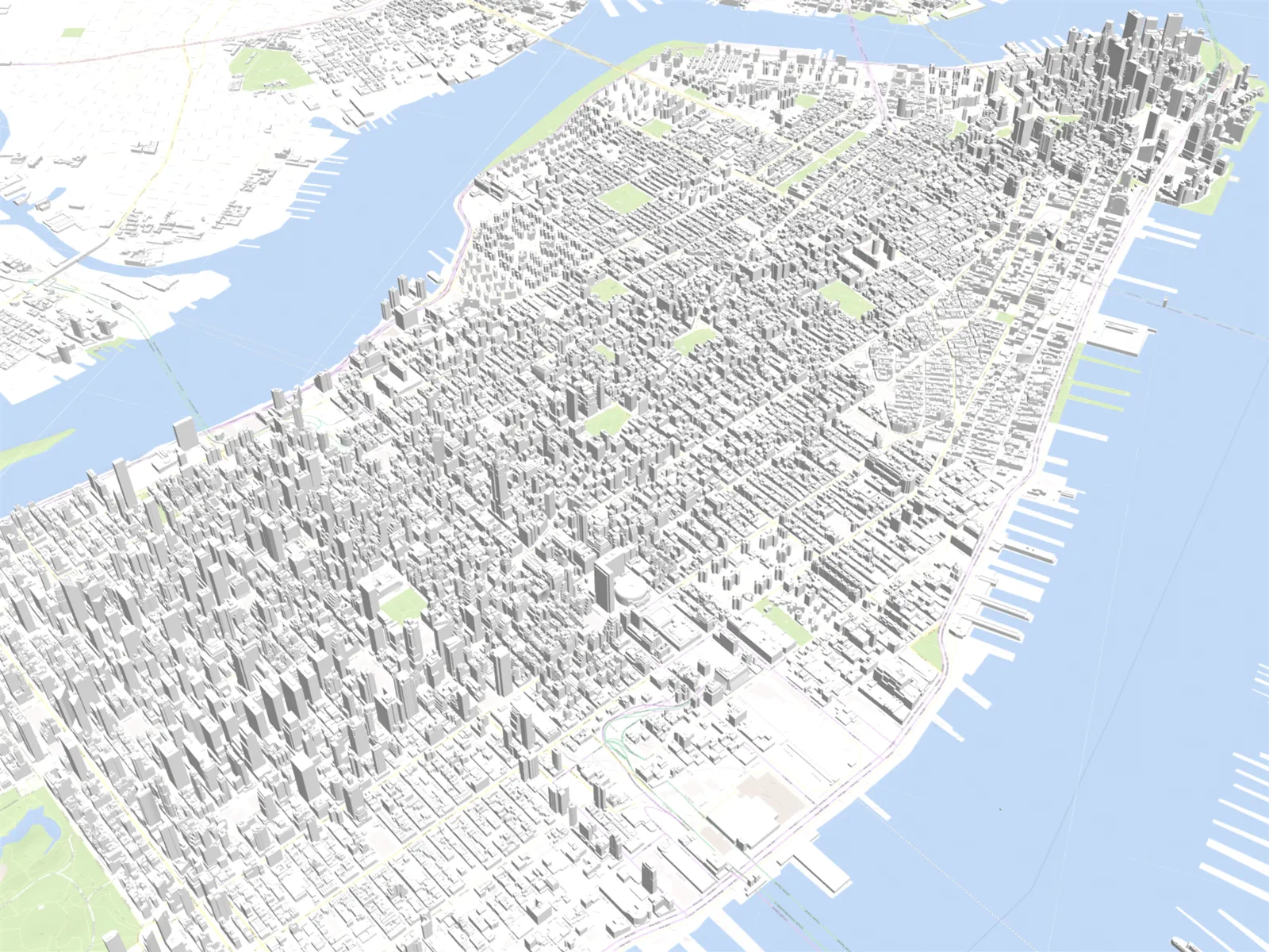 New York City Map Manhattan 3D Model main preview