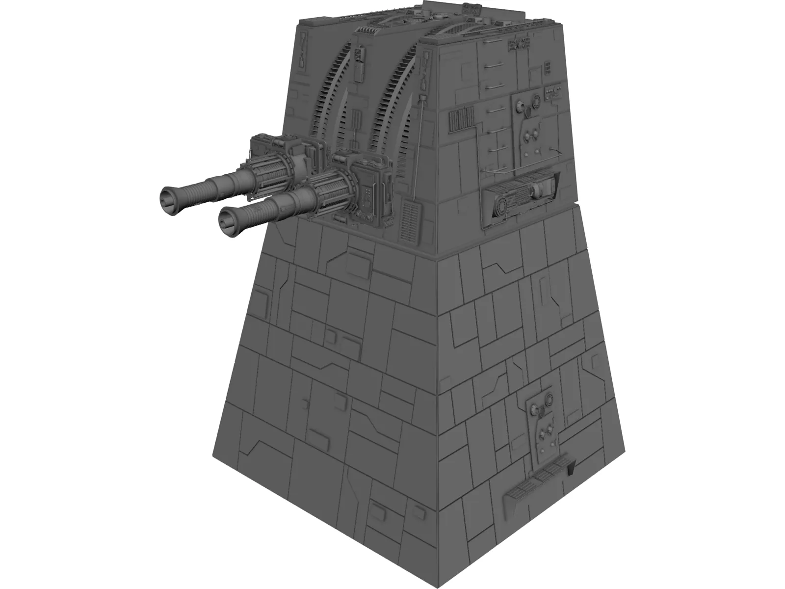 Star Wars Death Star Trench Turbo Laser Cannon Turret 3D Model main preview