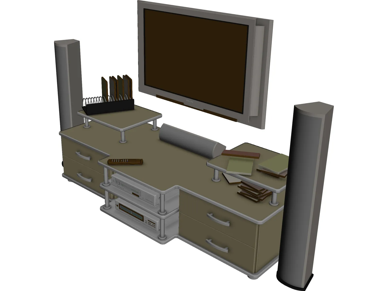 Philips Cinema TV Stand 3D Model main preview