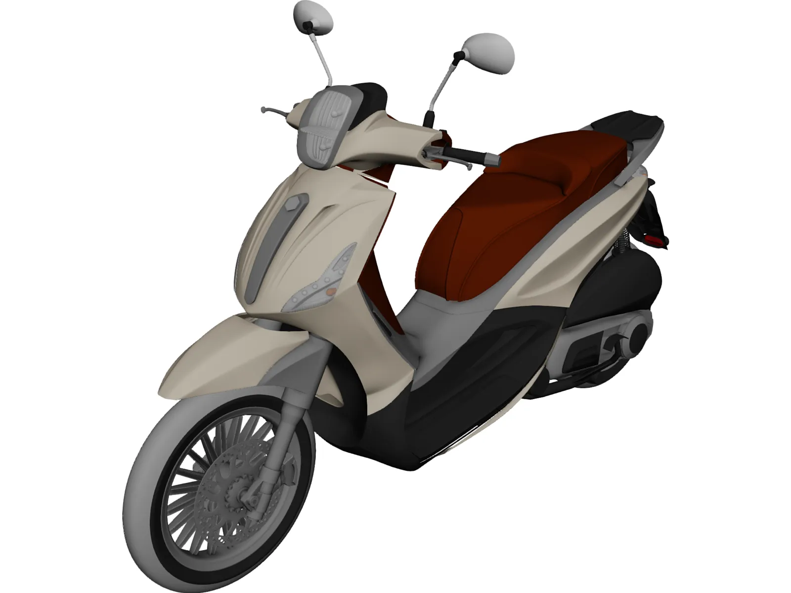 Piaggio Beverly Tourer 200cc Scooter 3D Model main preview