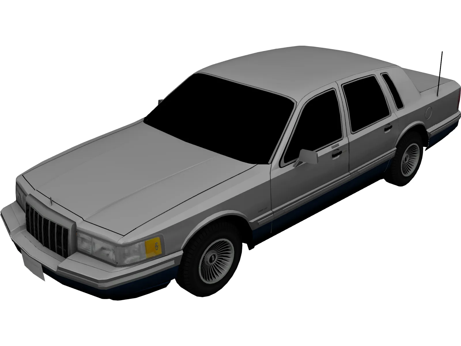 Lincoln Towncar (1991) 3D Model main preview