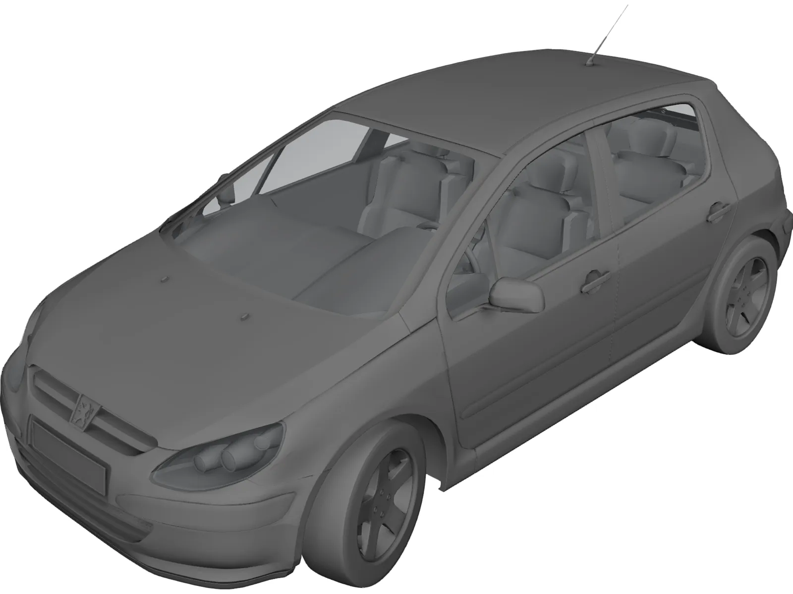 Peugeot 307 3D Model main preview
