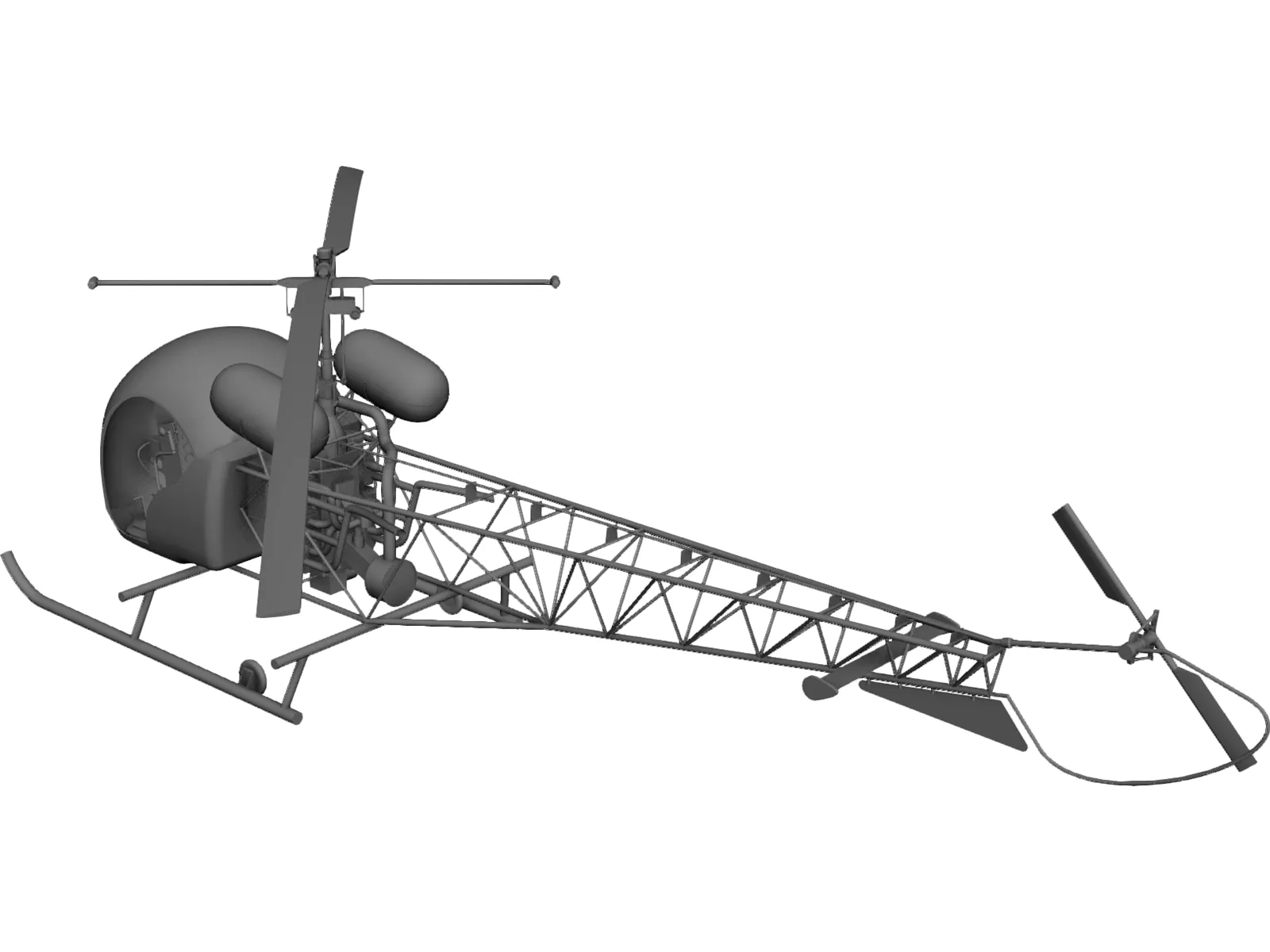 Bell 47 3D Model main preview