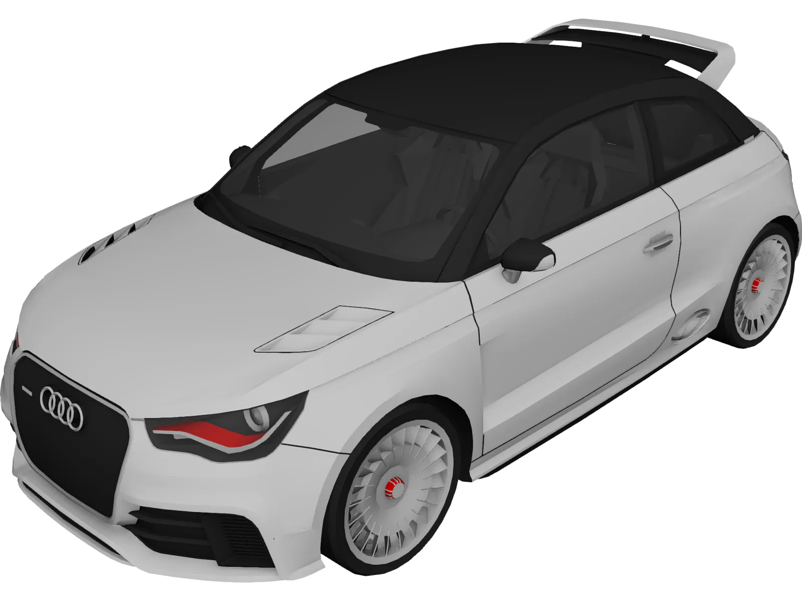 Audi A1 Clubsport Quattro (2011) 3D Model main preview
