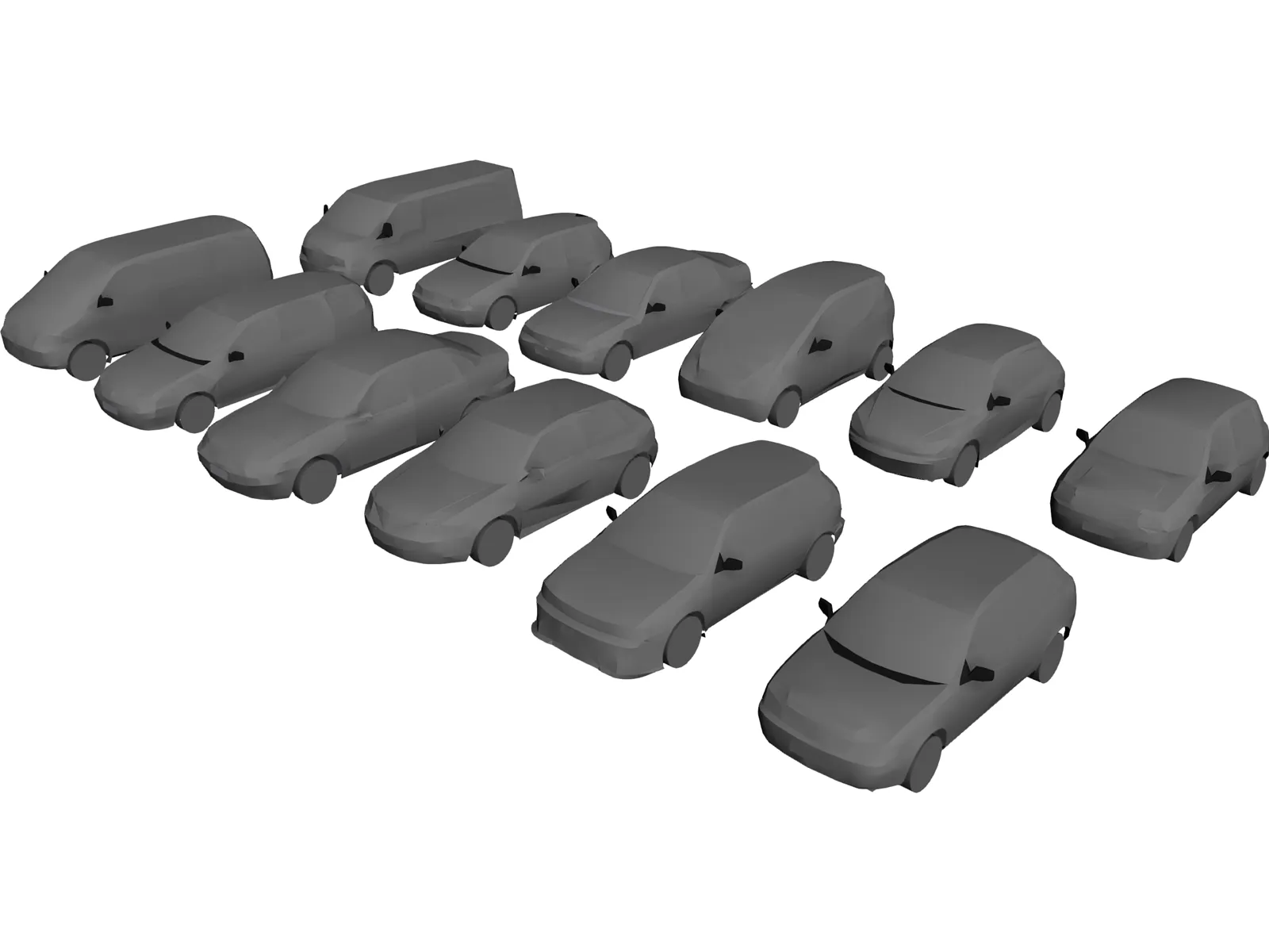 Cars Pack Low Poly 3D Model main preview