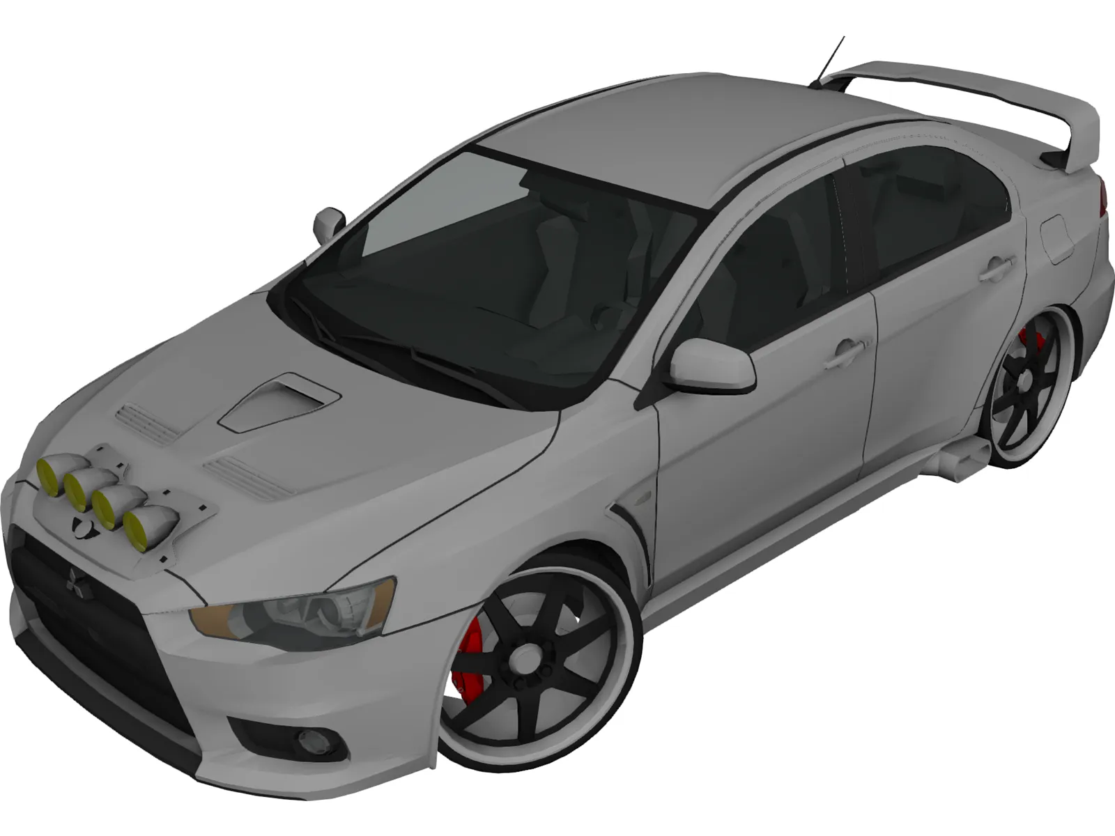 Mitsubishi Lancer Evo X [Tuned] 3D Model main preview
