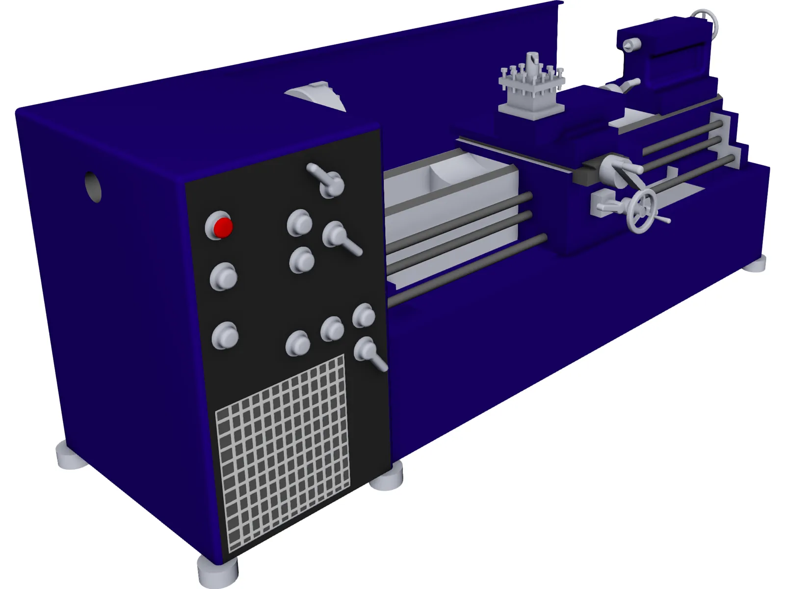 Lathe 3D Model main preview