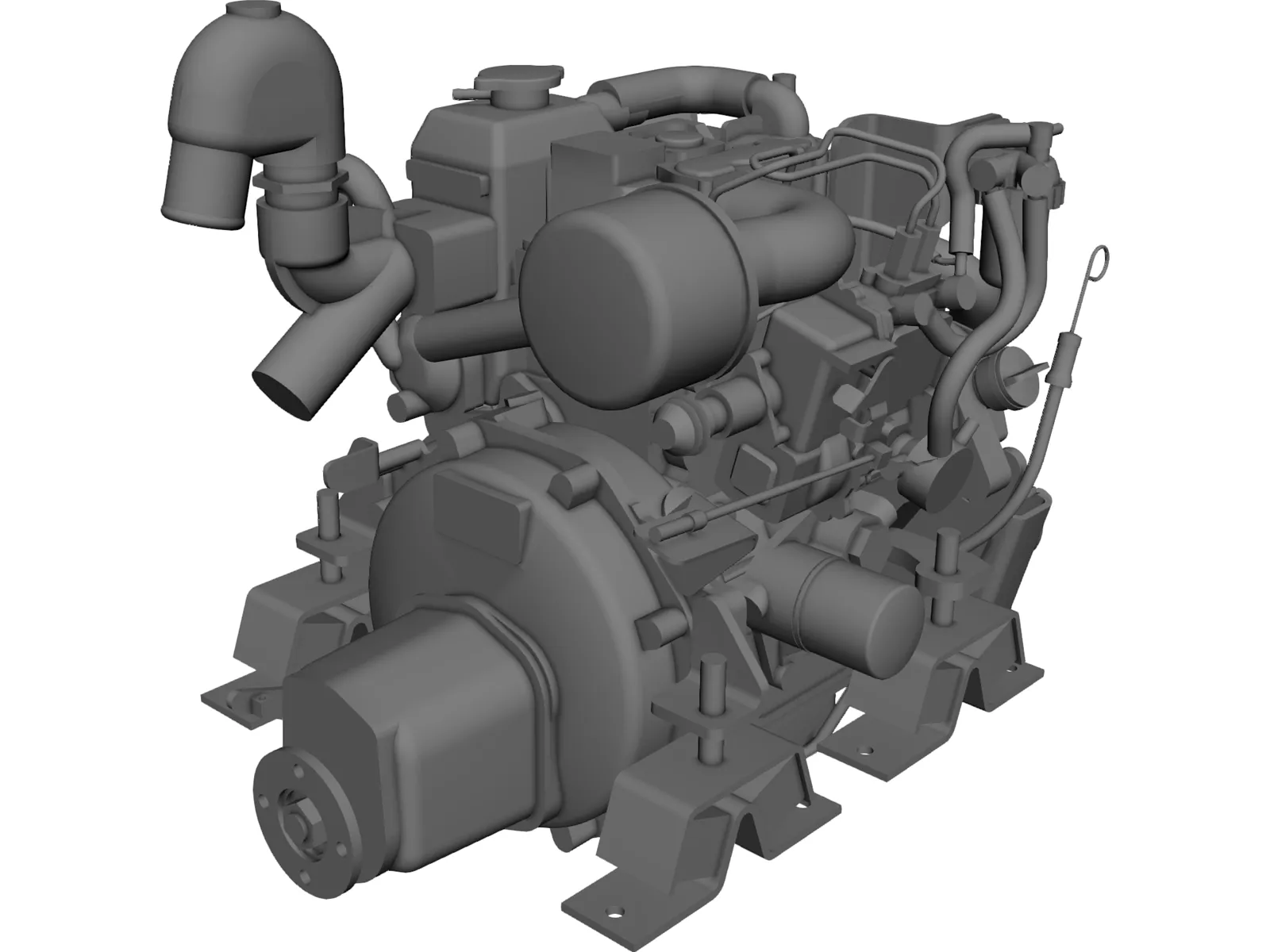 Yanmar 2cyl Engine 3D Model main preview