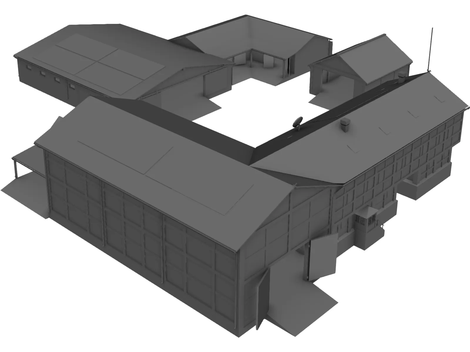 Farm Buildings 3D Model main preview