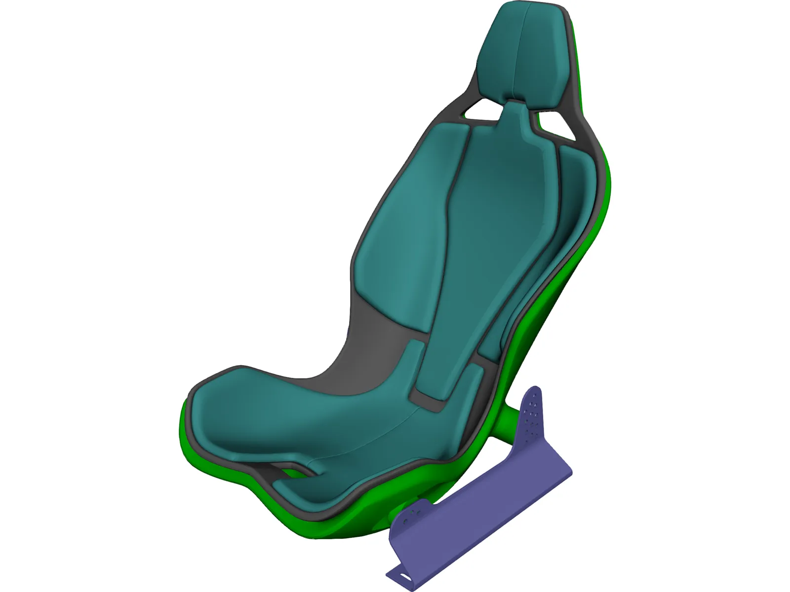 Carbon Fiber Seat with Rails 3D Model main preview