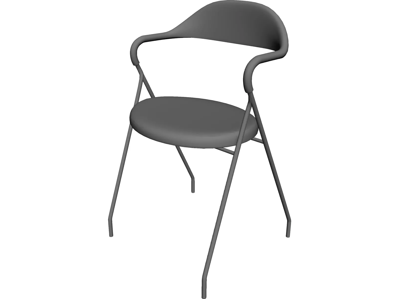 Single Chair 3D Model main preview