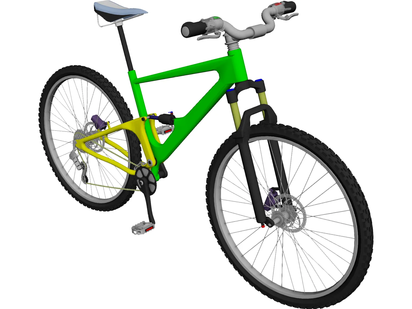 Mountain Bike Full Suspension 3D Model main preview