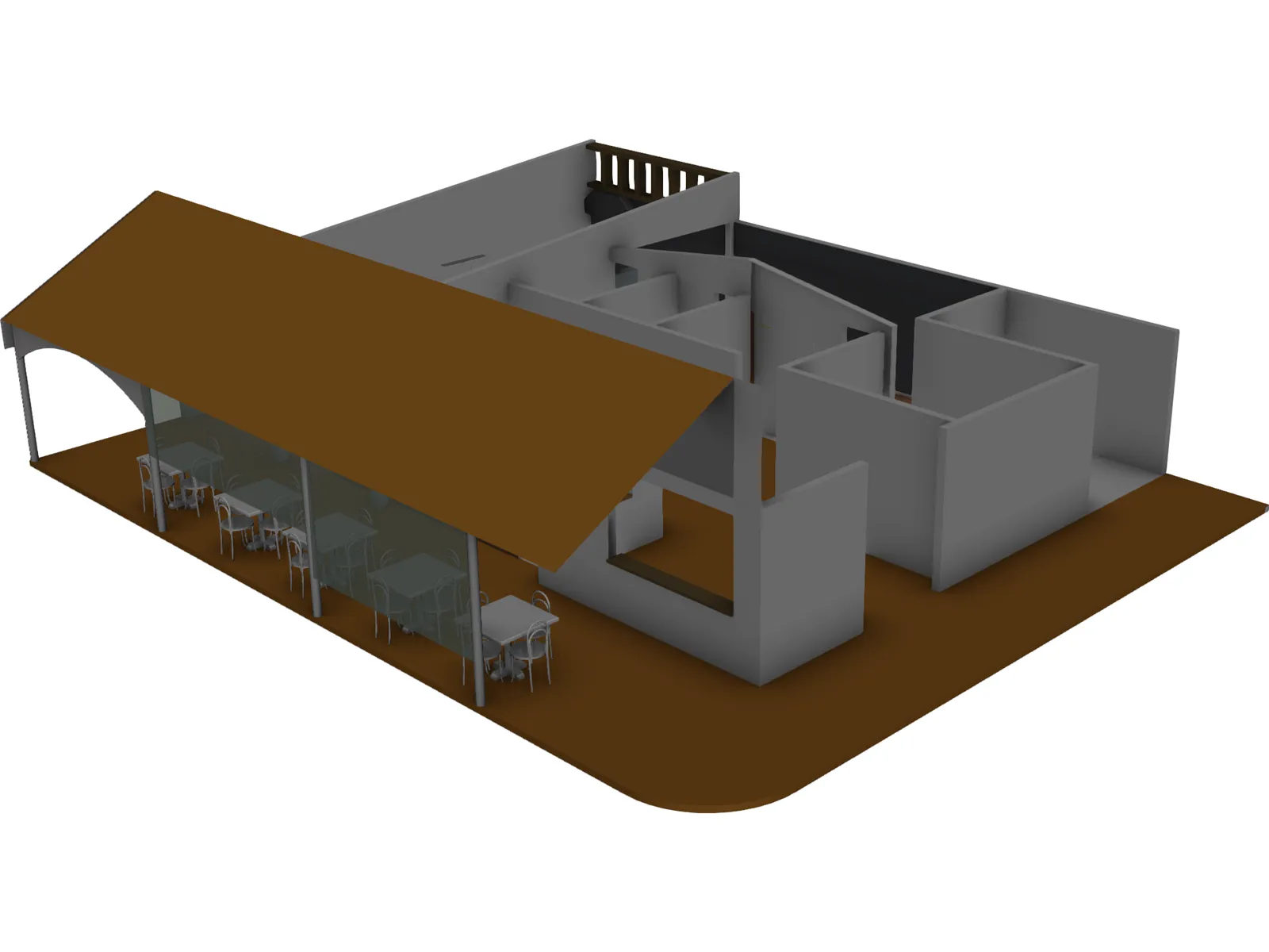 Cafeteria 3D Model main preview