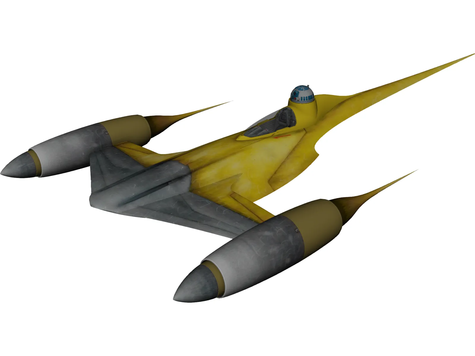 Star Wars Naboo Fighter 3D Model main preview