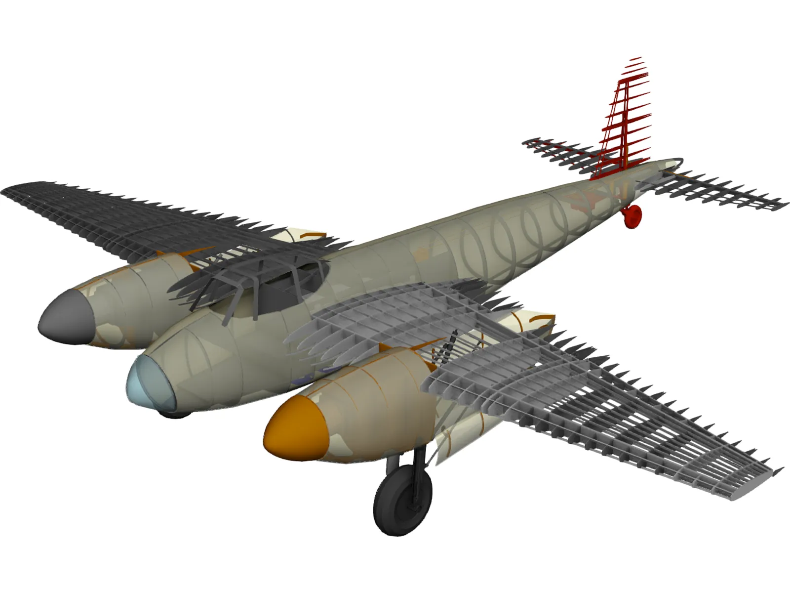 de Havilland Mosquito RC Plane 3D Model main preview