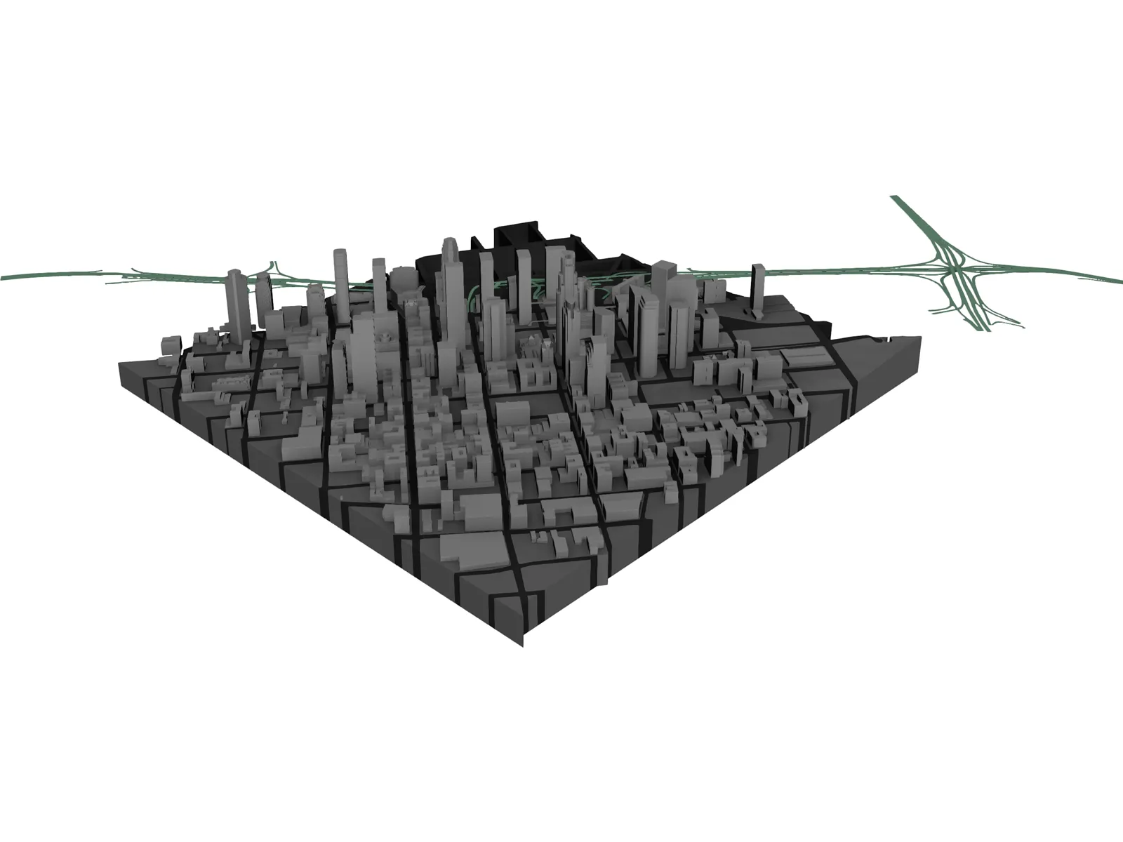 LA Downtown 3D Model main preview