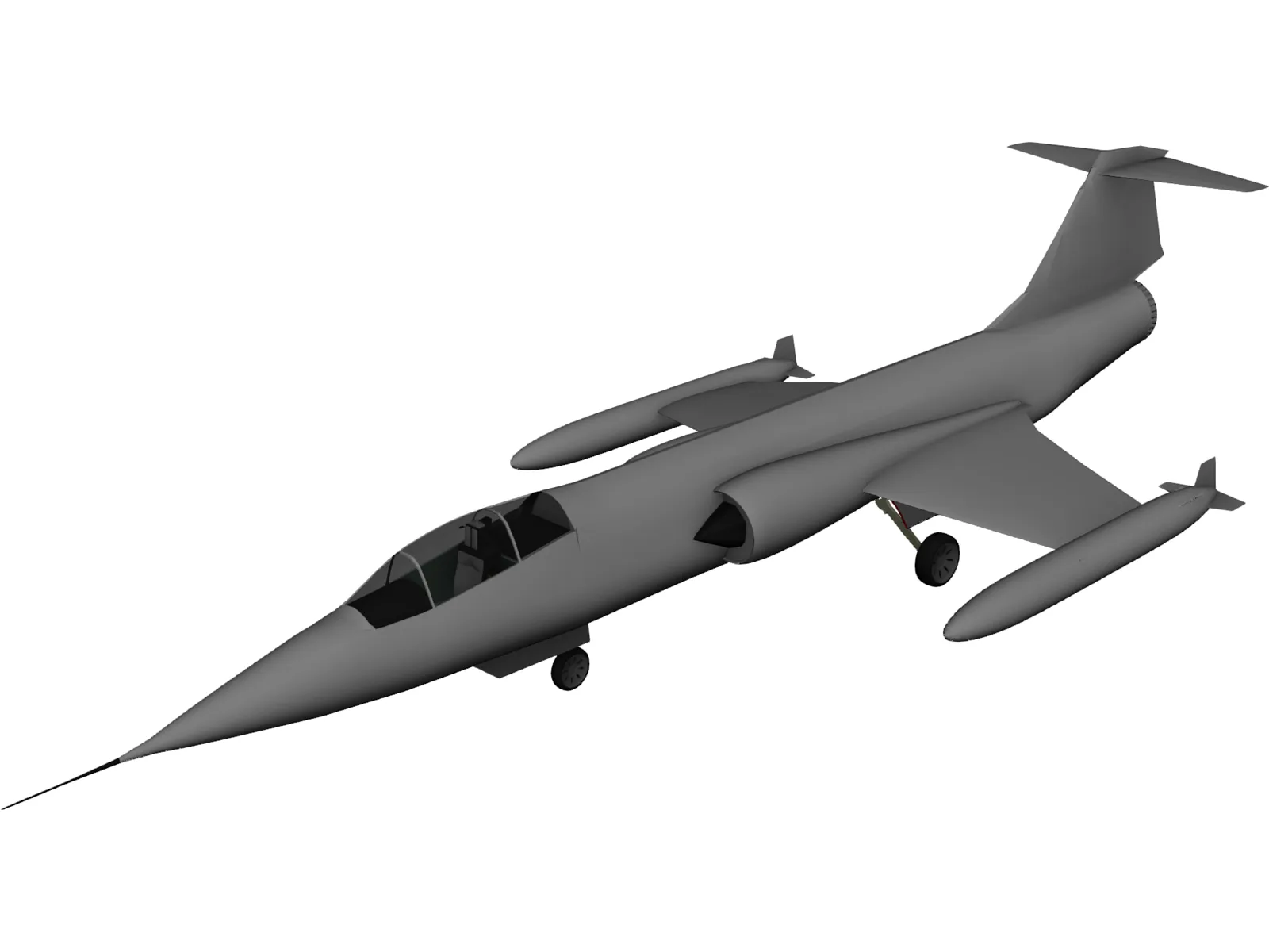 Lockheed F-104 Starfighter Jet Airplane 3D Model main preview