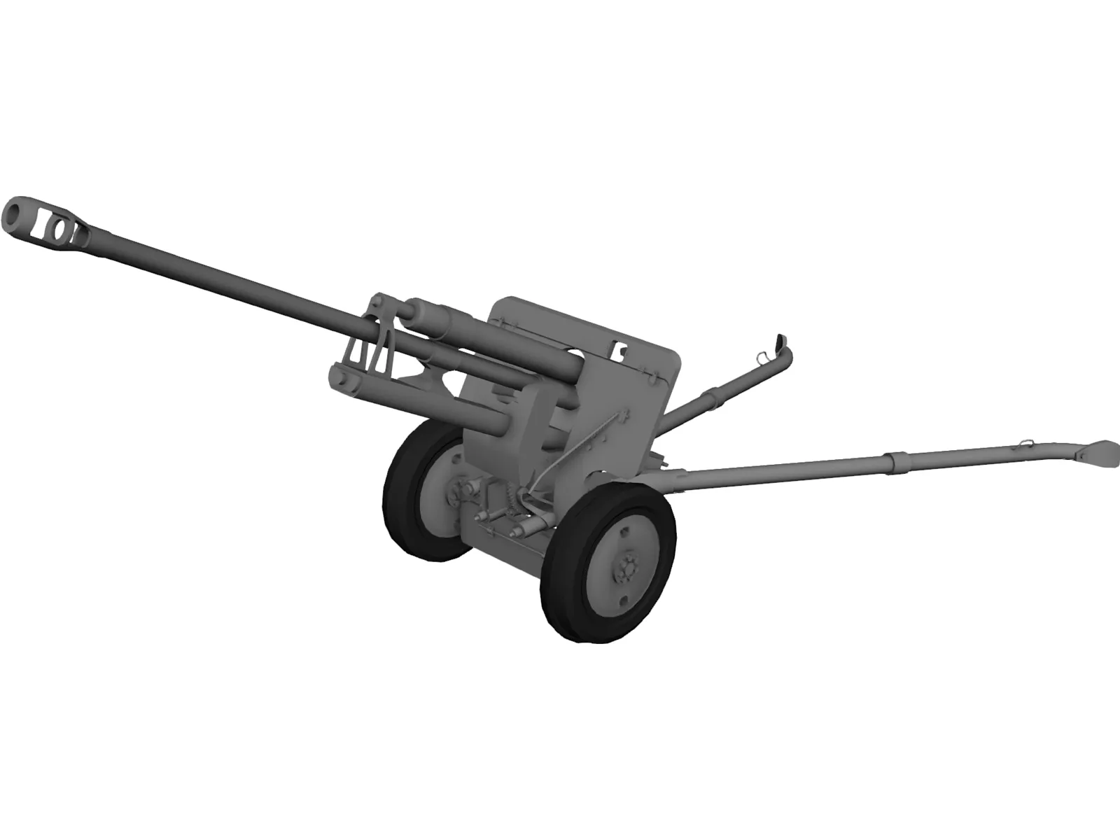 ZiS-3 76mm Divisional Gun M1942 3D Model main preview