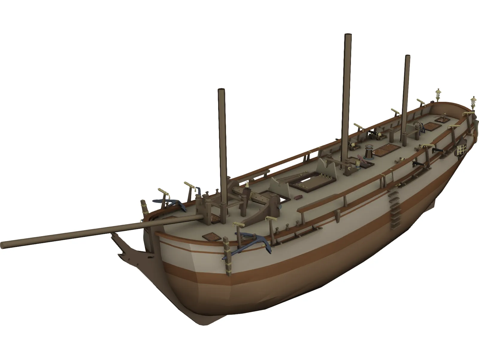 HMS Bounty with Interior 3D Model main preview