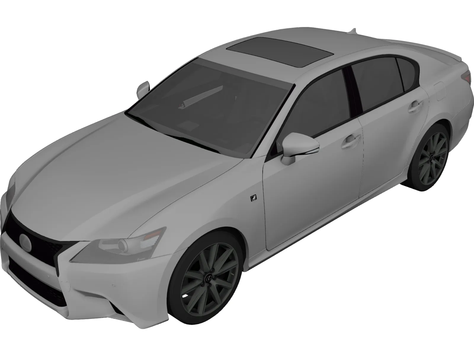 Lexus GS350 F (2013) 3D Model main preview