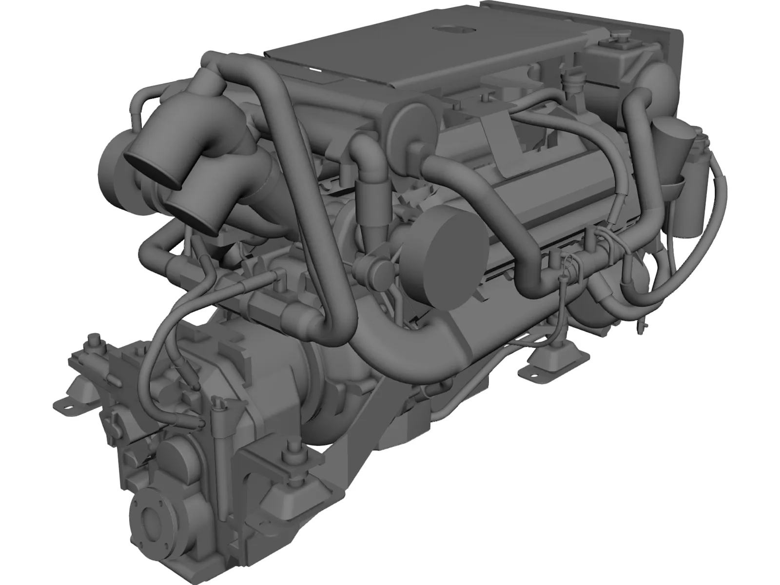 Yanmar Marine Engine Diesel 8LV 320HP 3D Model main preview