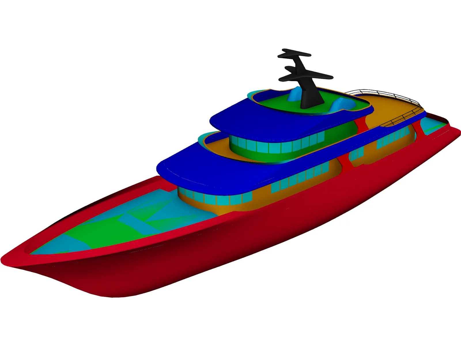 Super Yacht 155feet 3D Model main preview